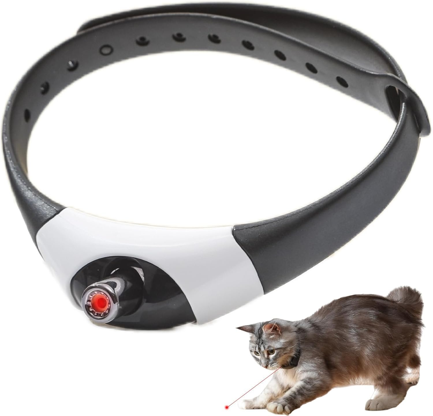 Interactive Cat Toys Laser Collar for Indoor Cats, Upgraded Automatic Cat Laser Toy with Red Light, Interactive Cat Toys for Bored Indoor Cats