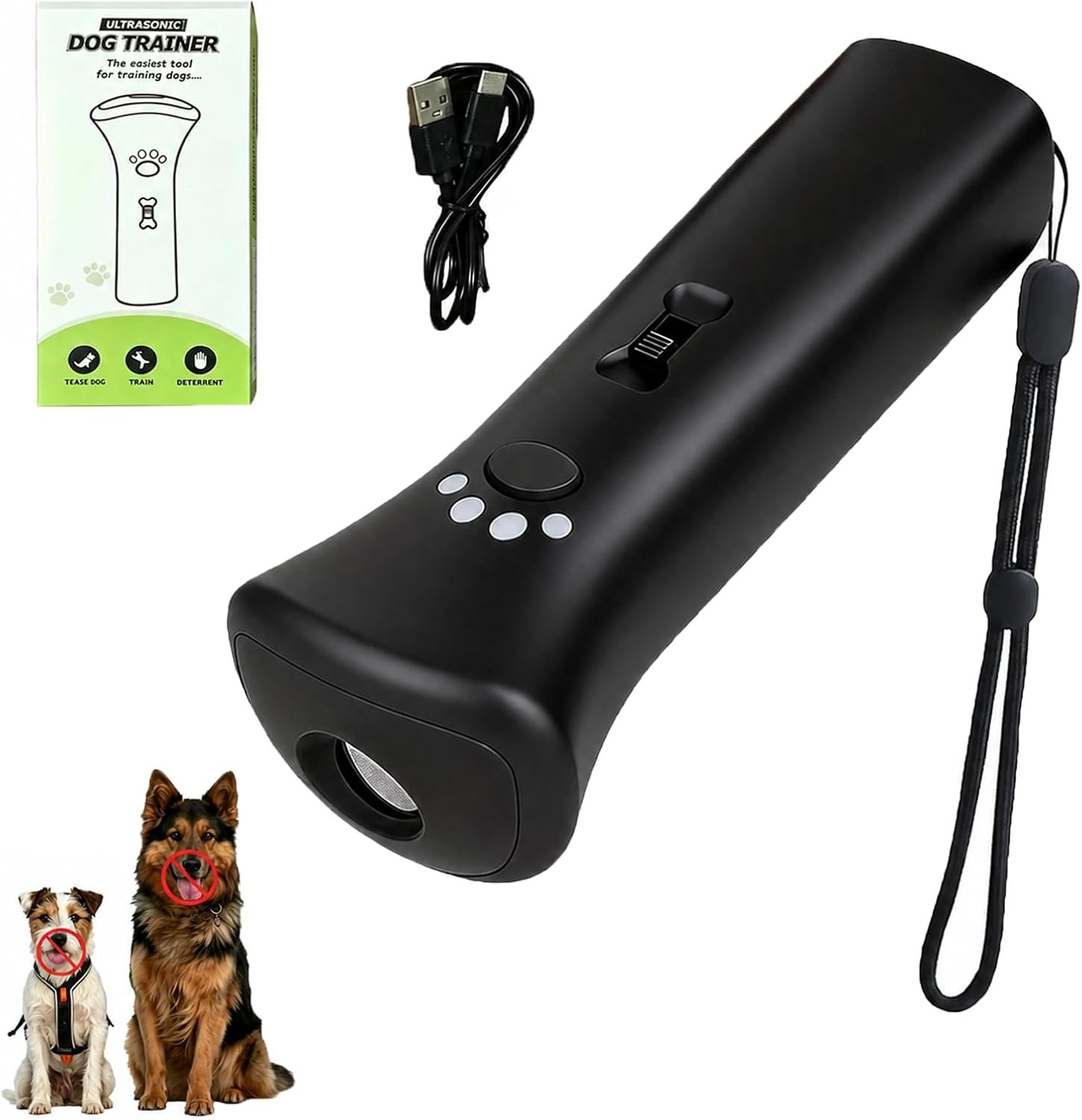 Trainer Ultrasonic for Dogs, Anti Barking Device for Dogs, 32 Ft Range Barks No More, Dog Training Device Safe & Rechargeable for Indoor &Outdoor (1PC)