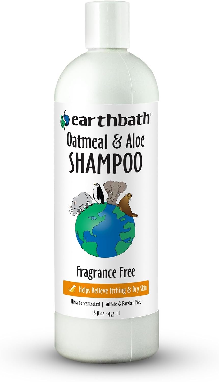 earthbath, Oatmeal & Aloe Dog Shampoo – Oatmeal Shampoo for Dogs, Itchy, Dry Skin Relief, Dog Wash, Made in USA, Cruelty Free, Fragrance Free Pet Shampoos – 16 Oz (1 Pack) | Oatmeal Shampoo For Dogs, Dry Skin Relief, Made in USA, Cruelty Free, Fragrance Free Pet Shampoos