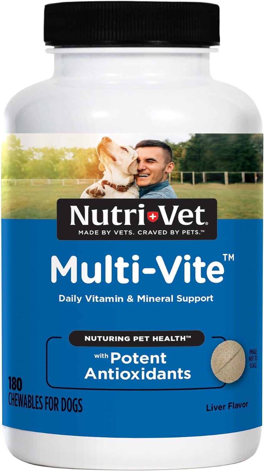 Nutri-Vet Dog Multivitamin, Daily Multivitamin for Dogs, 180 Count | Daily Multivitamin, Dog Vitamins, Dog Vitamins & Supplements, Immune Support, Balanced Nutrition, Overall Pet Health