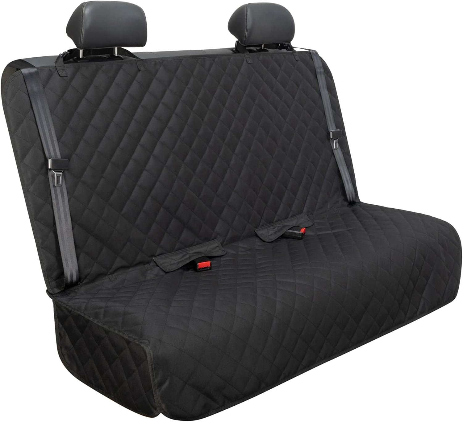 VIEWPETS Bench Car Seat Cover Protector, Waterproof Heavy-Duty, Black | Nonslip Dog Back Seat Cover Protect from Mud, Spills, Scratches, Machine Washable, Universal Fit for Vehicles, Trucks&SUVs