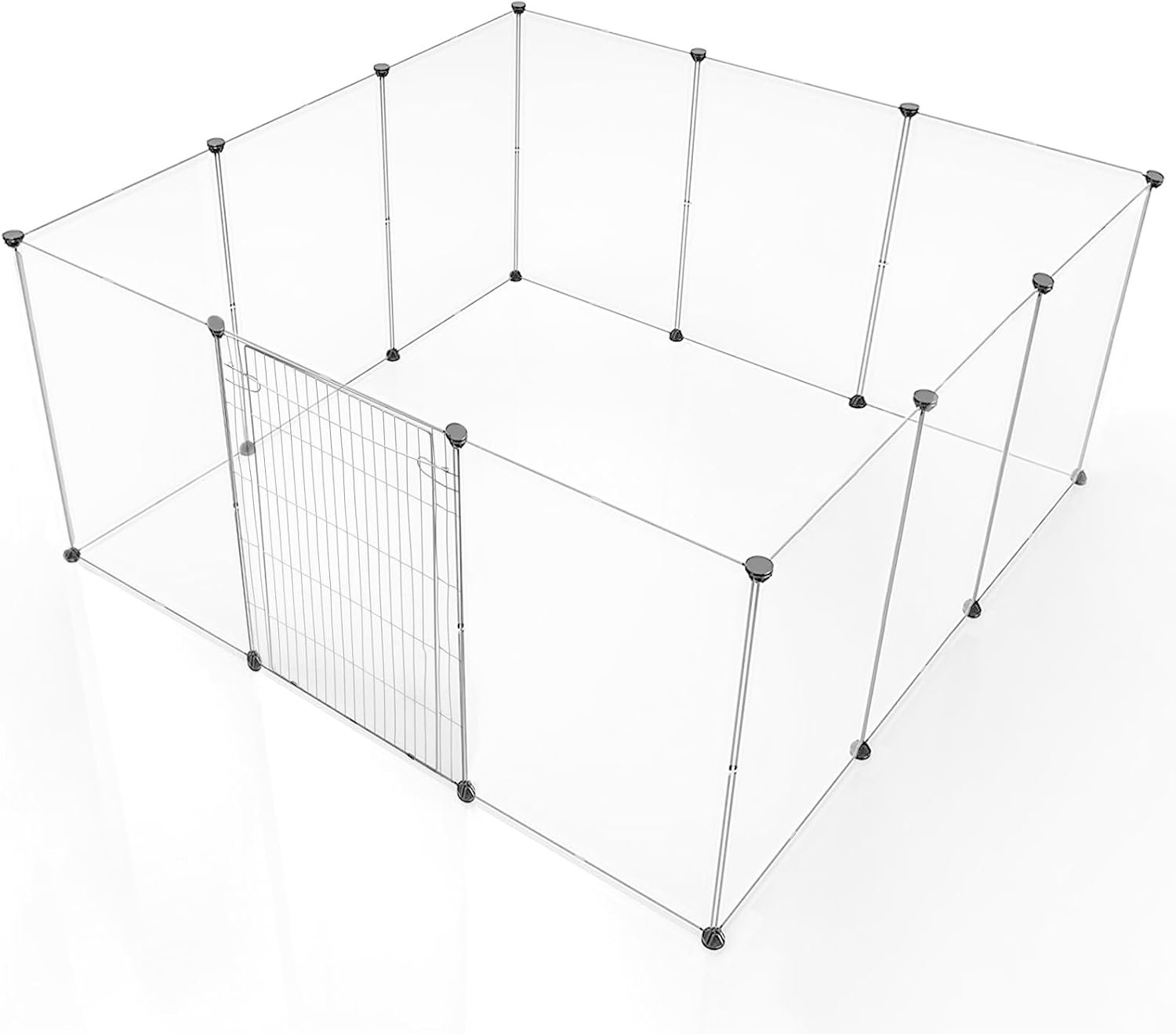 BRIAN & DANY Dog Playpen Portable for Small Animals, Dog Play Pen Indoor, Transparent Pet Playpen for Puppies, Cats, 80″ L x 40″ W x 28″ H