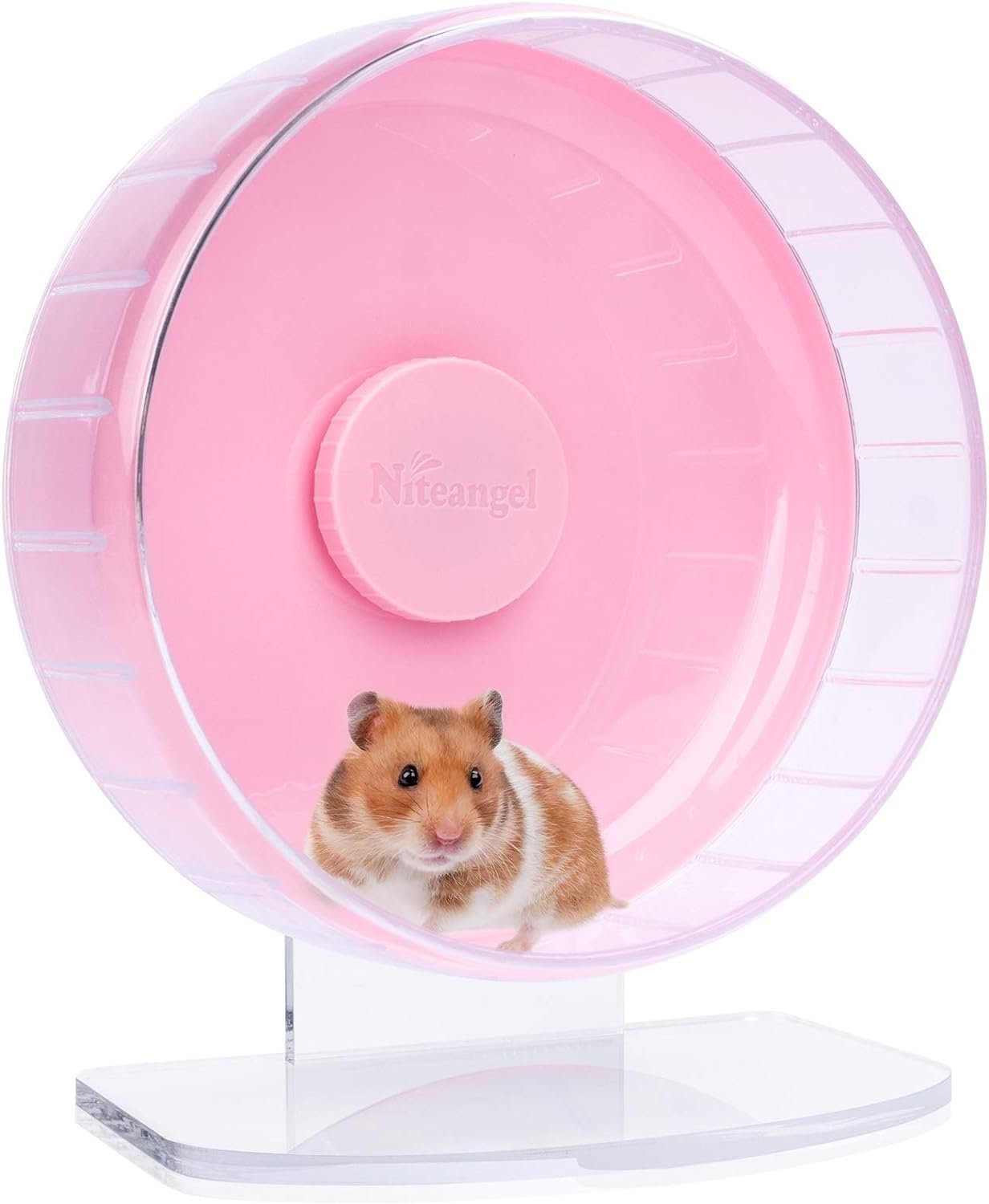 Niteangel Super-Silent Hamster Exercise Wheels: Quiet 10 inch Running Wheel | Can 10.6-13.4″ Adjustable Height – No Bend Back Spinner Running for Dwarf Syrian Hamster Gerbils Mice Or Other Small Animal