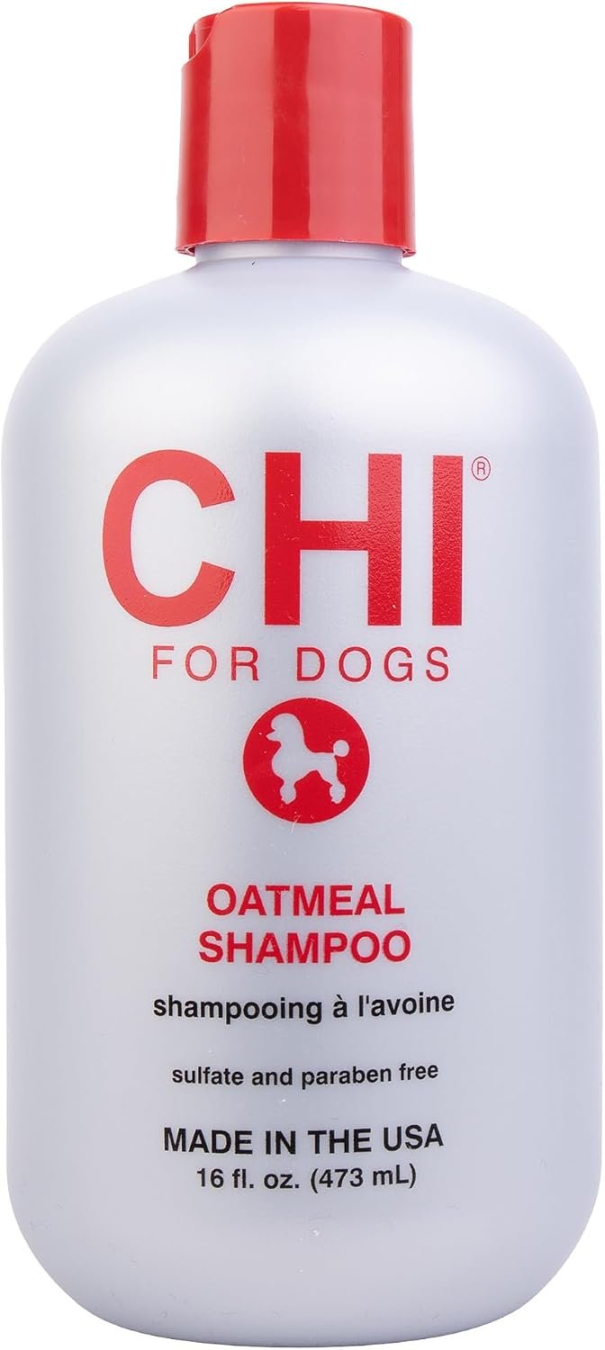 CHI for Dogs Oatmeal Dog Shampoo, Gentle Formula, 16 Fl Oz Bottle | Oatmeal formula, soothing gentle wash, dry itchy skin and dander, puppies and adult dogs