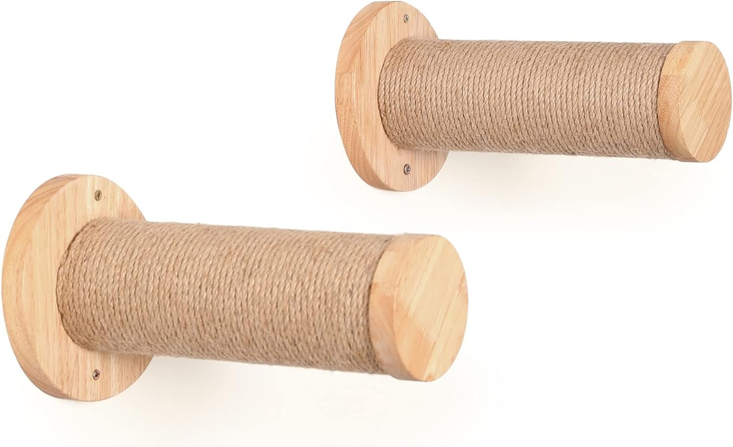 FUKUMARU Cat Wall Steps, 11.8 Inch, 2 of Pack | Kitten Stairs Wall Mounted with Natural Jute Scratching Cats Shelf Furniture
