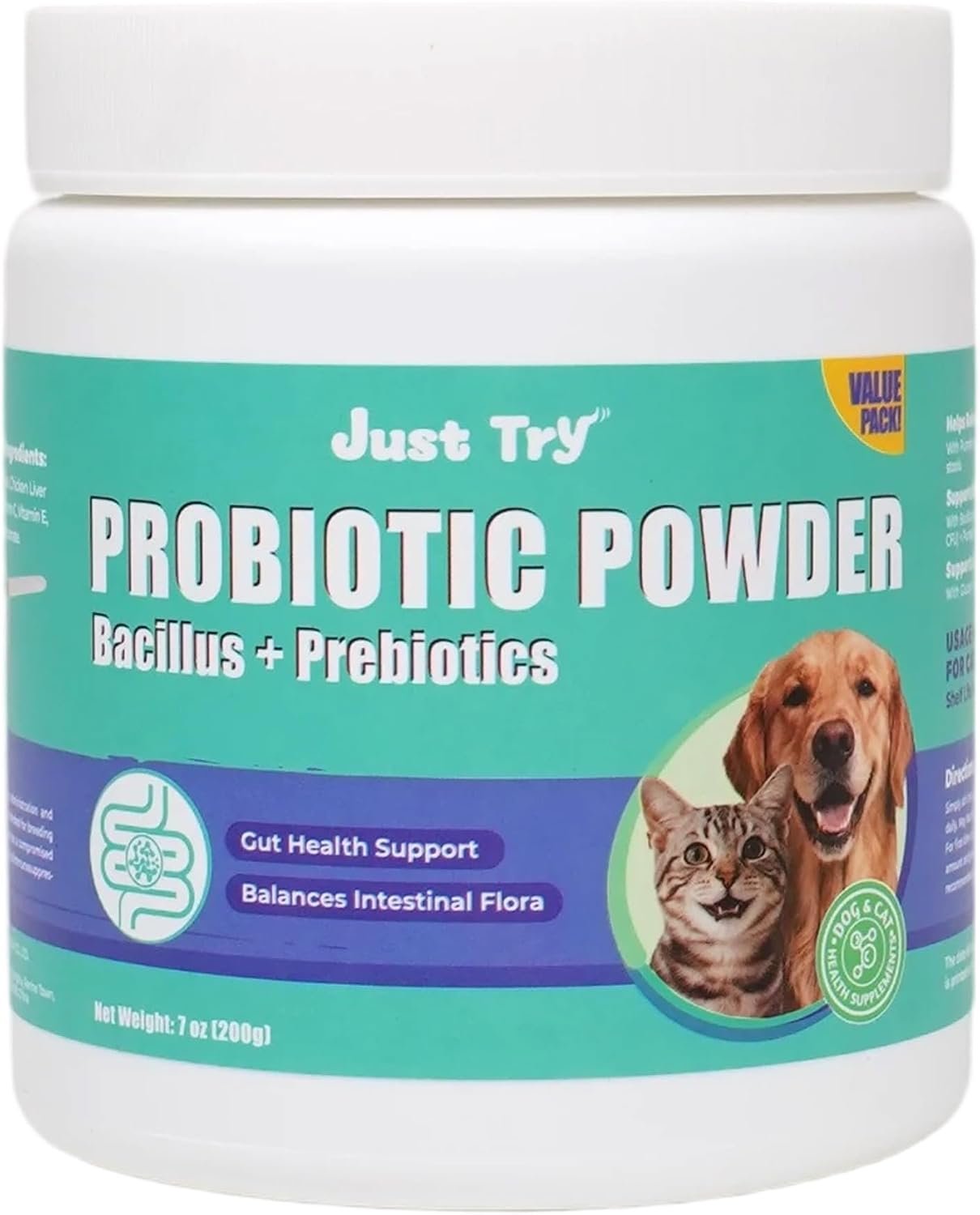 7oz Probiotic Powder Probiotics for Cat Probiotic – Gut Health for Cat Constipation Relief Chicken Flavored – Supplements Cat Supplies 200g