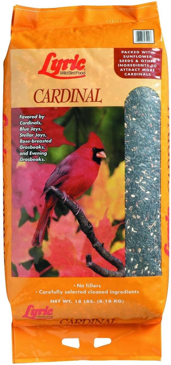 Lyric Cardinal Wild Bird Seed for Outside Feeders – Premium Sunflower & Safflower Bird Seed Mix for Cardinals, Grosbeaks, Blue Jays & More, 18 lb Bag | For Outside Feeders – Premium sunflower & safflower bird seed mix for Cardinals, Grosbeaks, Blue Jays and more