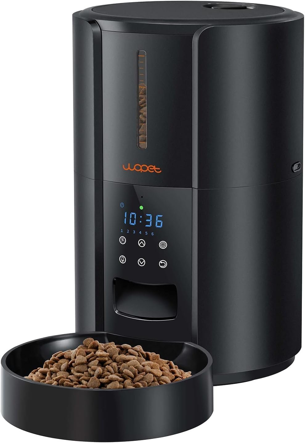 WOPET Automatic Cat Feeder, 3L Dry Food Dispenser, Timed Feeder 6 Meals Daily with Portion Control, 10s Voice Recording, Backup Power