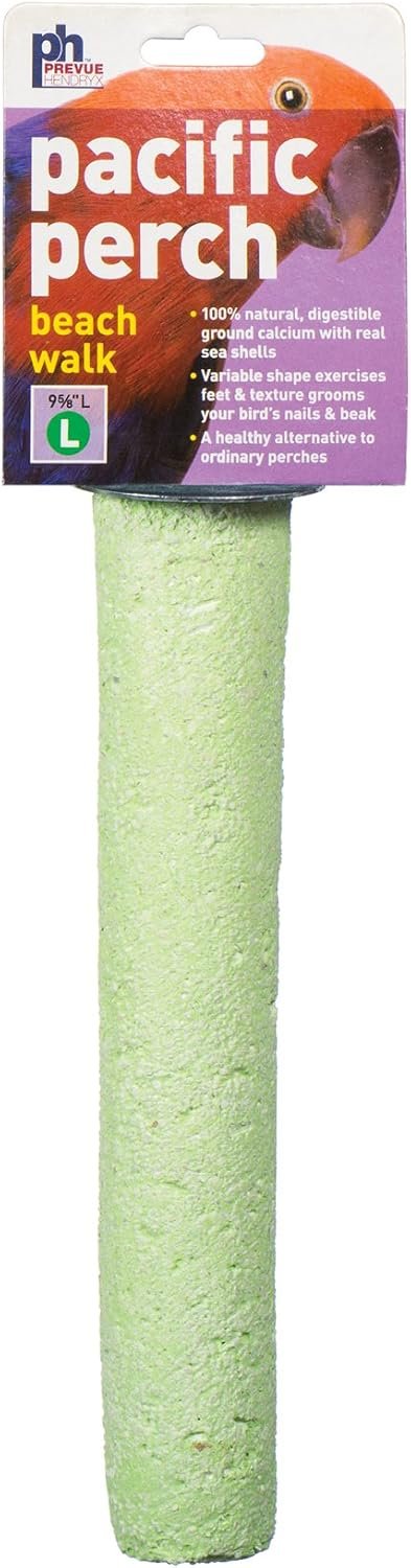 Prevue Pet Products Pacific Perch Beach Walk X-Large – Natural Seashell Mineral Bird Perch for Cage Accessory, Foot Exercise & Beak Grooming, Ideal for X-Large Birds