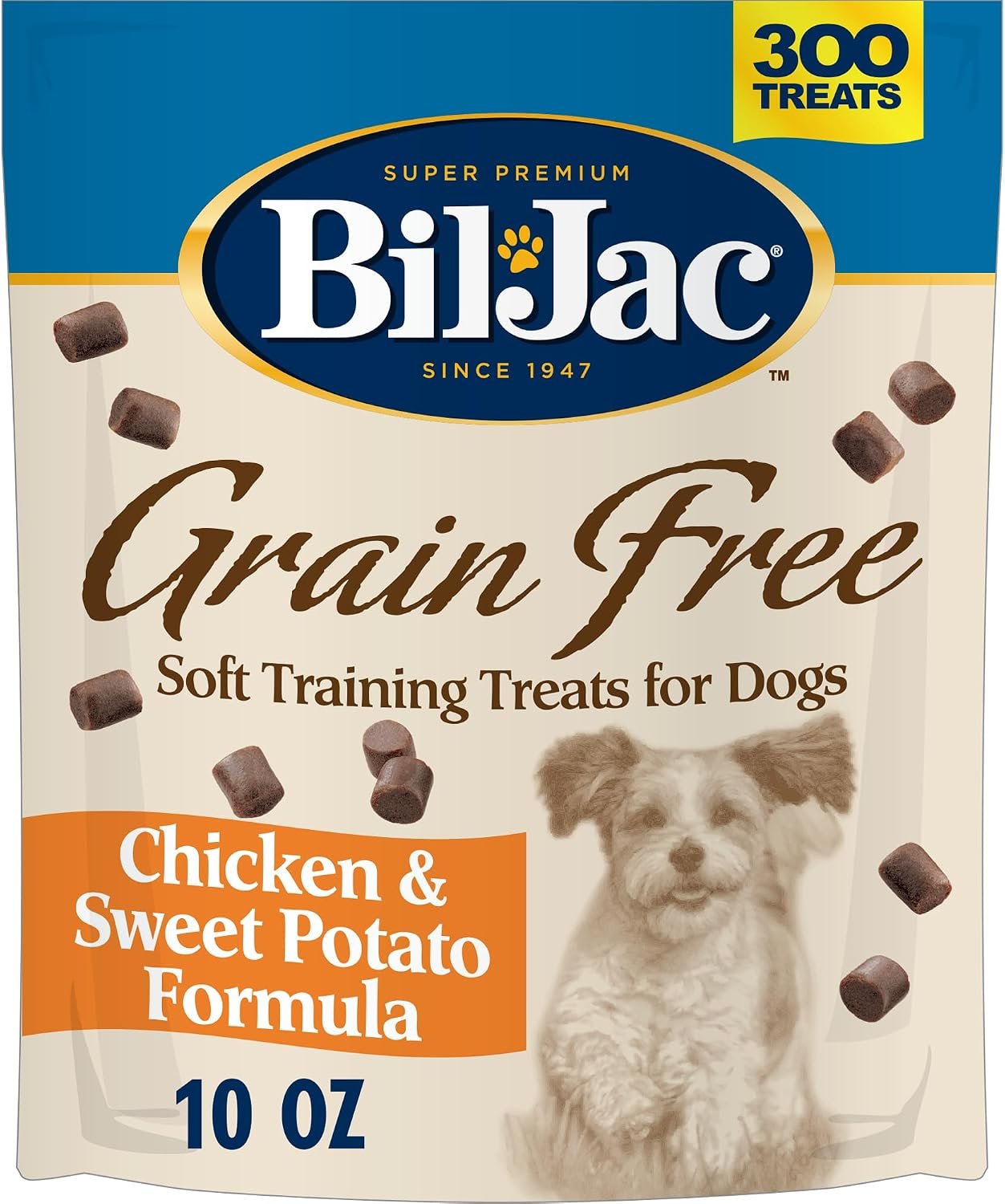 Bil-Jac Grain Free Soft Dog Treats with Chicken & Sweet Potato | 10 oz | Small, Soft Treats Made with Real Chicken & Sweet Potato, Perfect for Training, Rewarding & Helping Dogs Rise Above the Grain