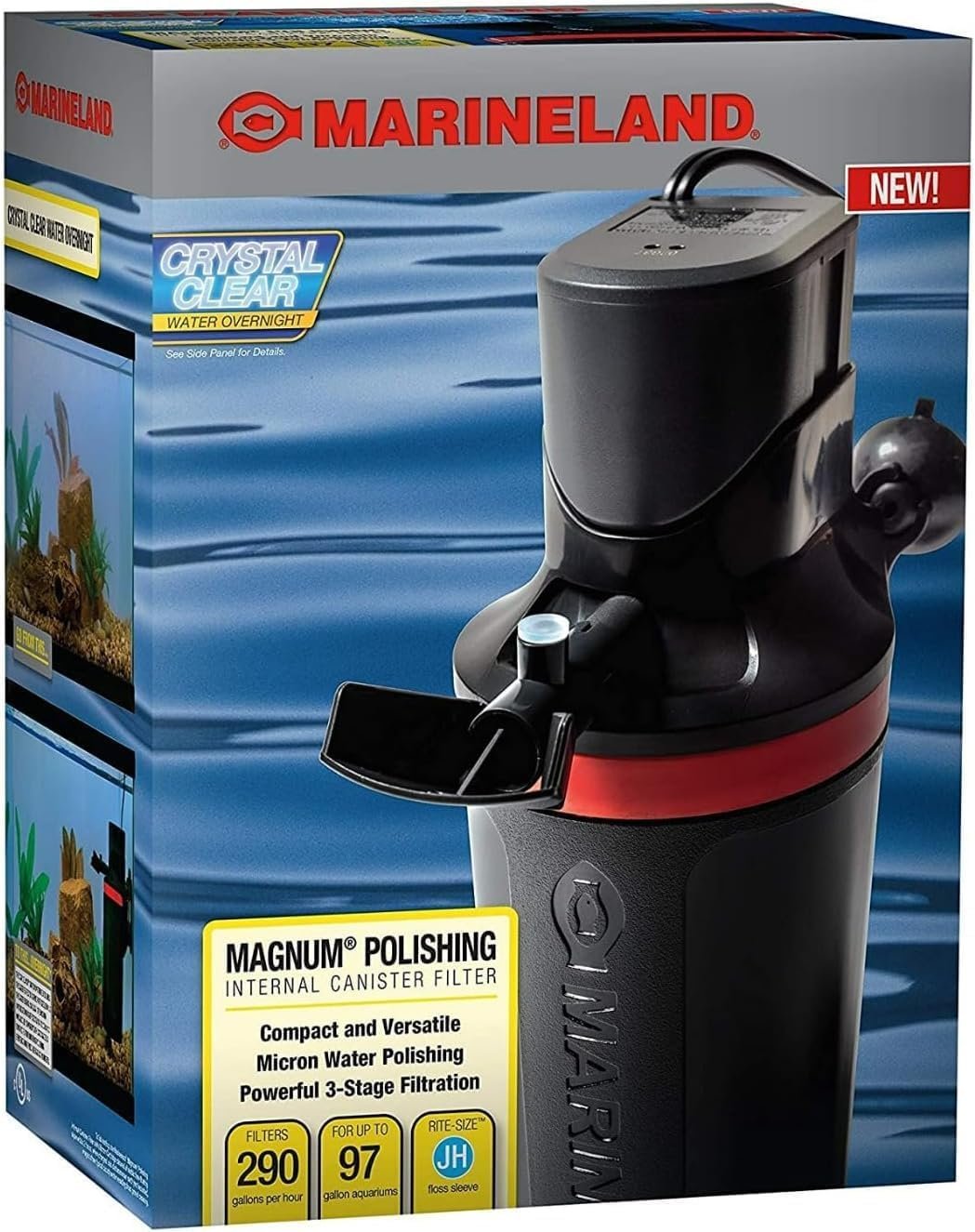 Marineland Magnum Polishing Internal Canister Filter, For Aquariums Up To 97 Gallons