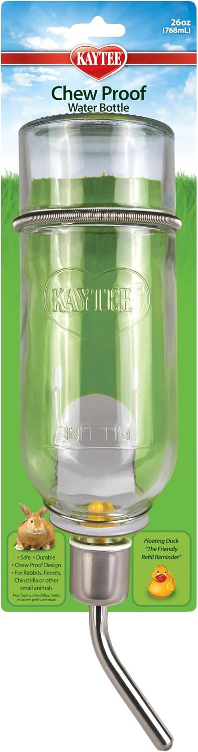 Kaytee Chew-Proof Water Bottle for Pet Ferrets and Rabbits, 26 oz