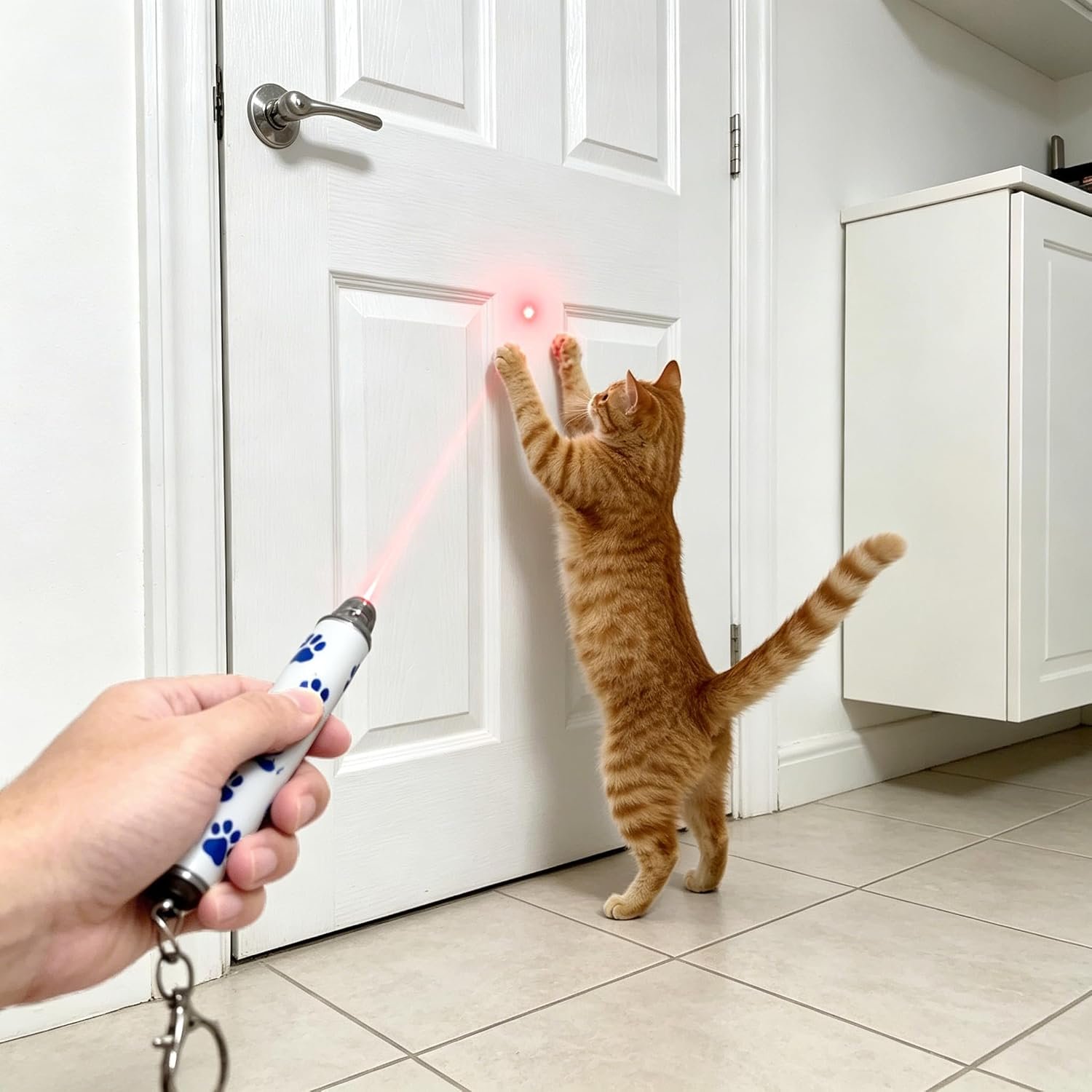Cat Interactive Toy, Long Range Projection Play Toy for Indoor Cats, Pet Kitten Interactive Chase Play, Easy to Use (1 Pcs)