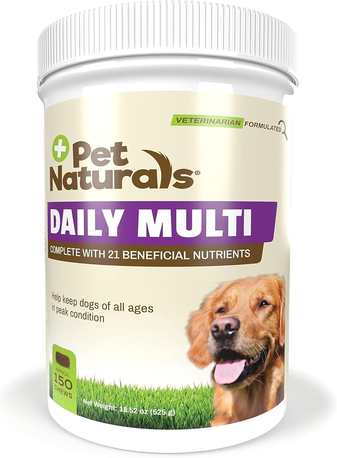 Pet Naturals Daily Multivitamin for Dogs – 21 Essential Nutrients, Fatty Acids & Antioxidants for Complete Health, Supports Energy, Digestion, Skin & Coat | Veggie Flavor Soft Chews, 150 Count