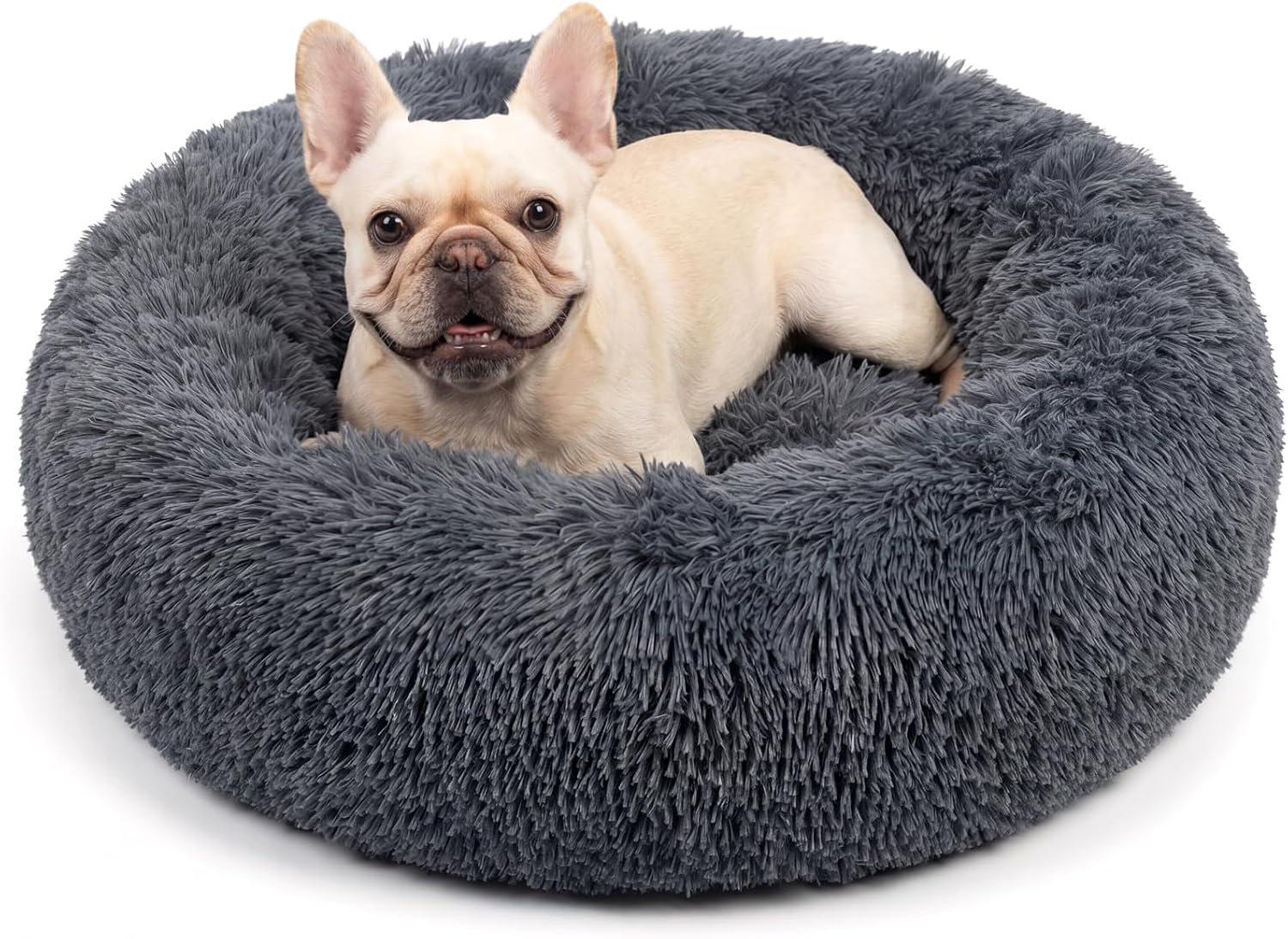 nononfish Soft Dog Bed for Small Dogs,Cozy Calming Donut Pet Bed | Soft plush calming bed designed for comfortable sleeping,resting and relaxing.