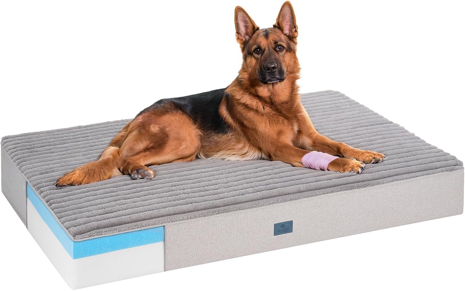 Veehoo Orthopedic Memory Foam Dog Bed for Senior Dogs, 7″ Thick XXL Dog Bed | Orthopedic memory foam, machine washable cover, waterproof liner, non-slip bottom, 52″x36″, Gray