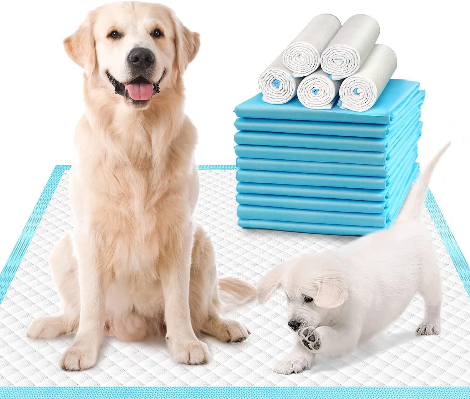 DEEP DEAR Extra Large Dog Pads 30″x26″ (40 Count), Thicker Pet Training and Puppy Pads, Super Absorbent Pee Pads for Dogs, Leakproof Dog Potty Training Pads for Puppies, Cats, Rabbits, Pet Pee Pads XL