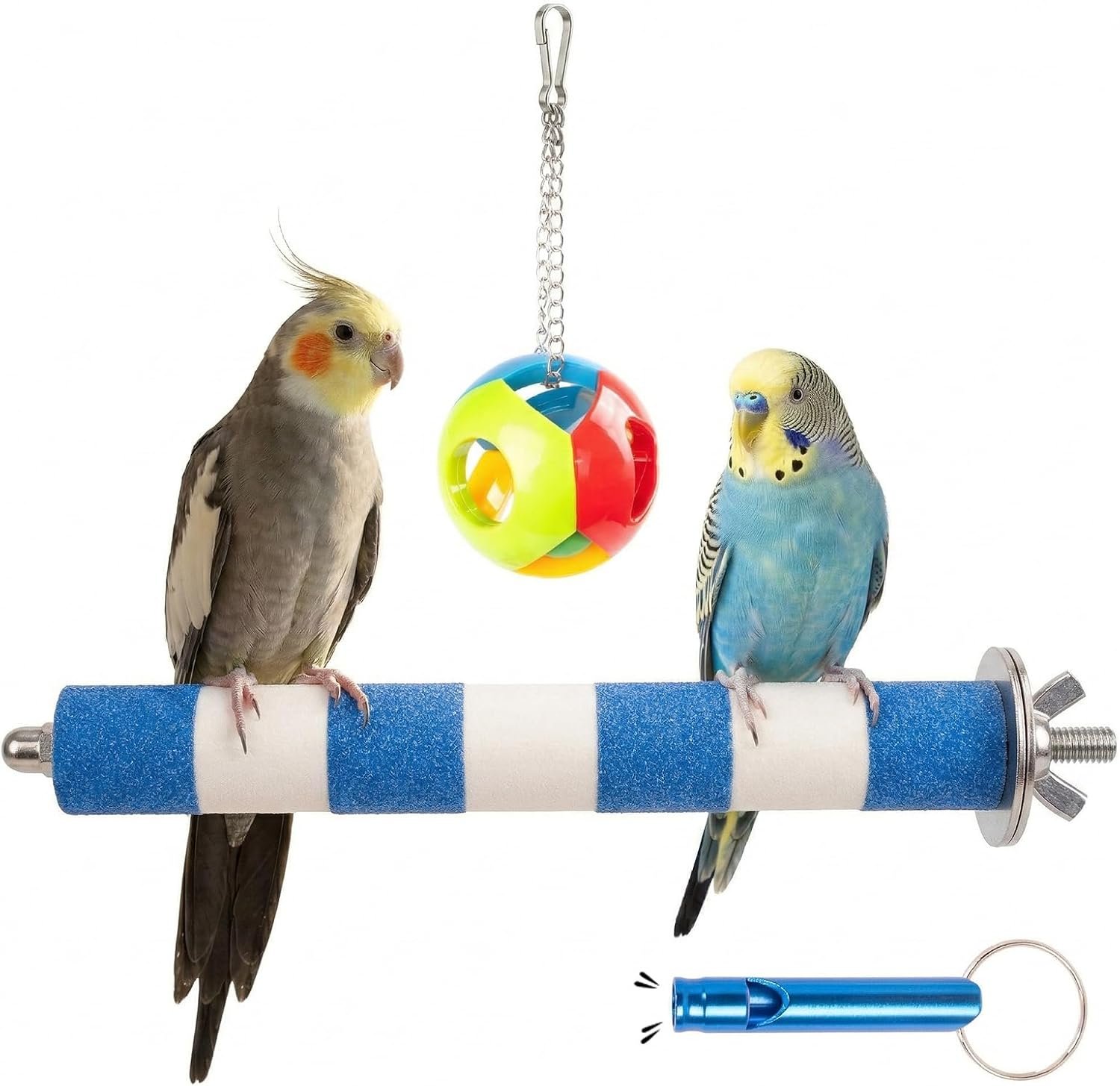 Bird Perch for Cage, 3 Pcs, Parrot Perch, Durable Rough-Surfaced Bird Beak Grinding Stone, Non-Toxic Cage Accessory, for Conure, Cockatiel & Parrot