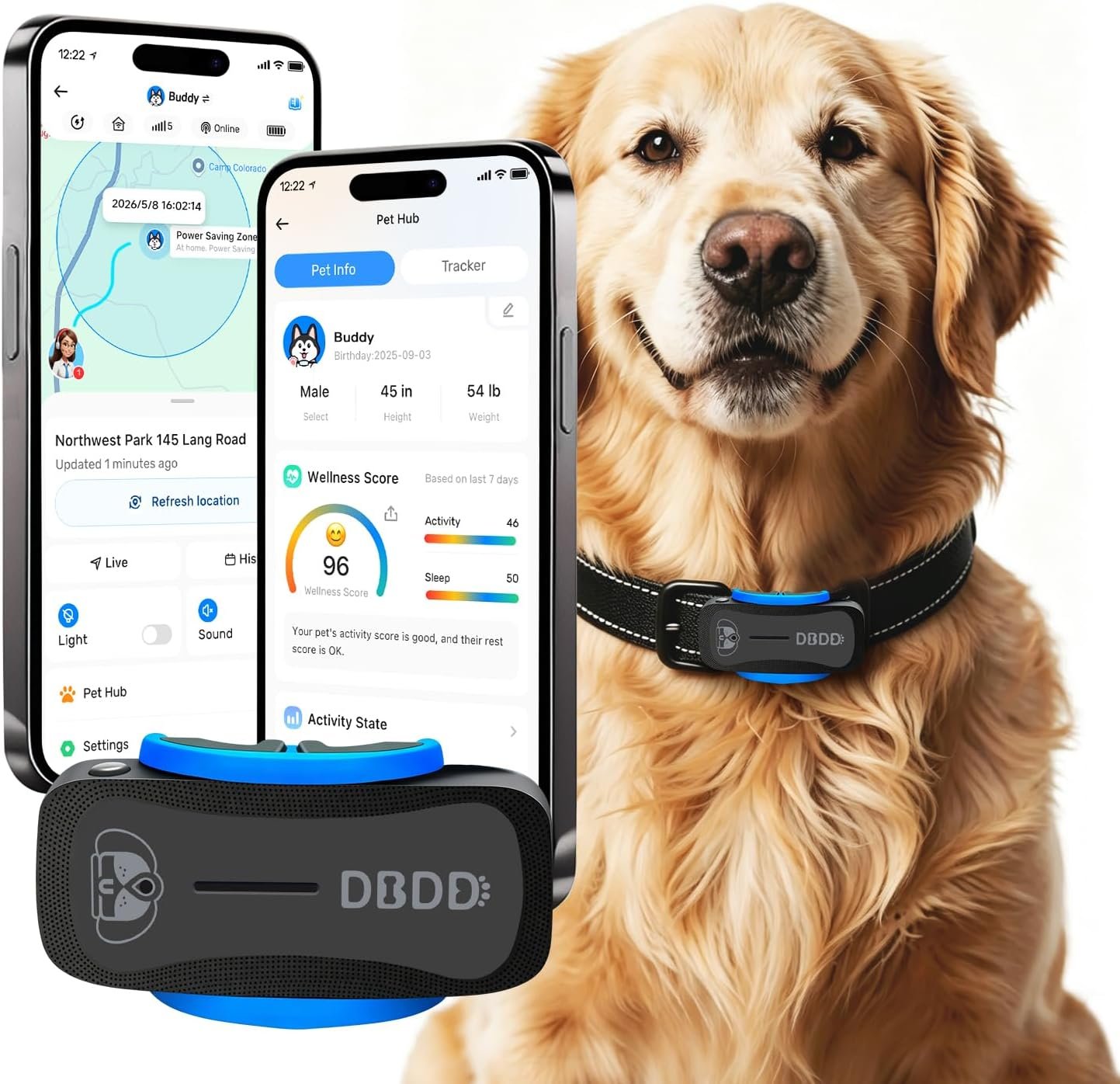 AI GPS Dog Tracker, Virtual Fence & AI Health Monitor, Waterproof