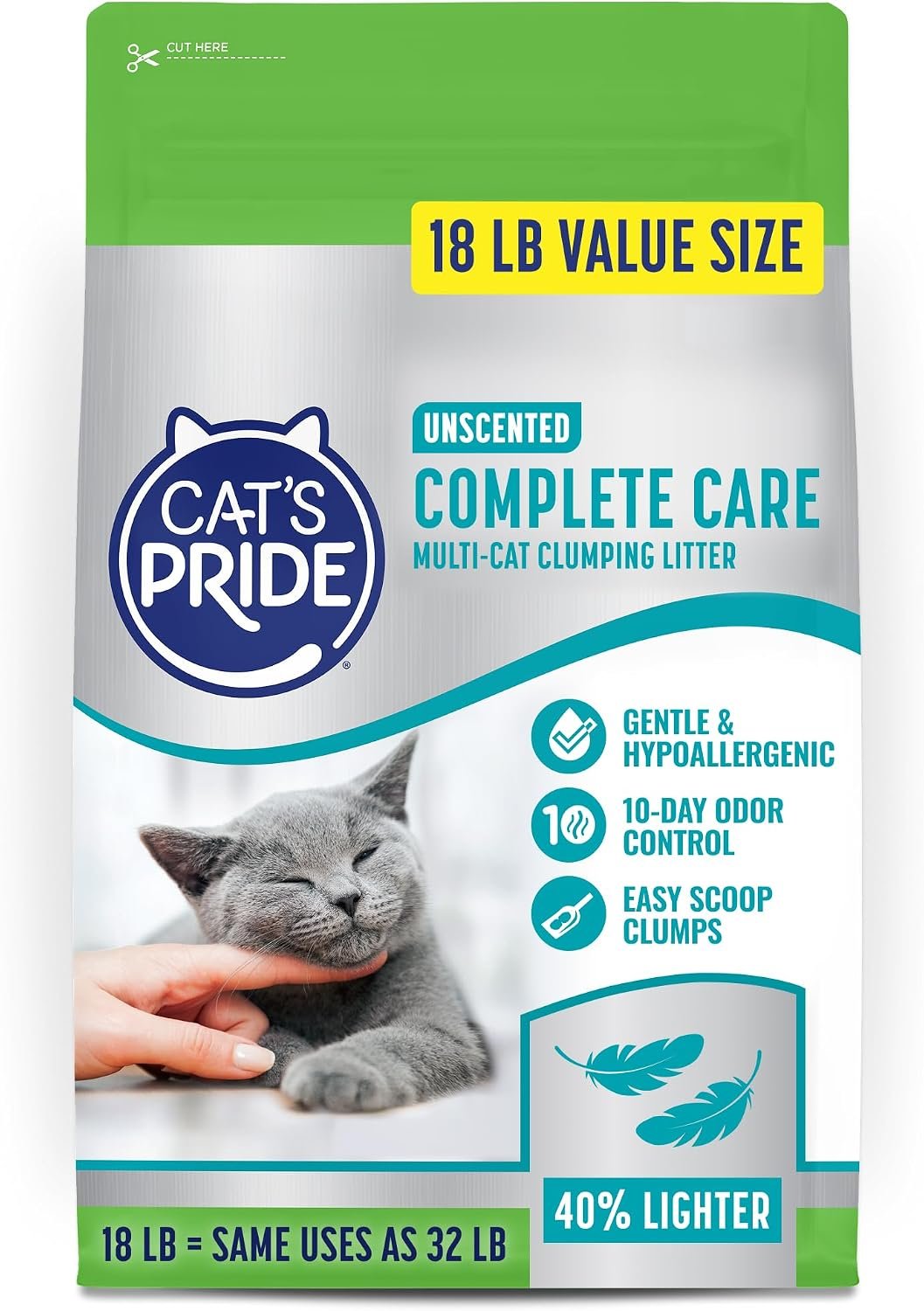 Cat’s Pride Complete Care Lightweight Hypoallergenic Unscented Litter 18lb