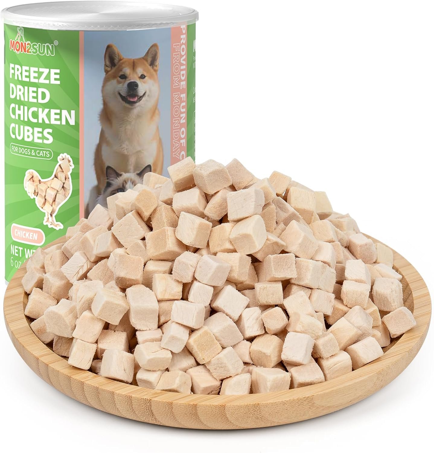 Freeze-Dried Chicken Treats for Dogs and Cats, 6 oz | Single Ingredient, High Protein Recipe, Grain-Free Snack, Food Topper Use, Training Treats