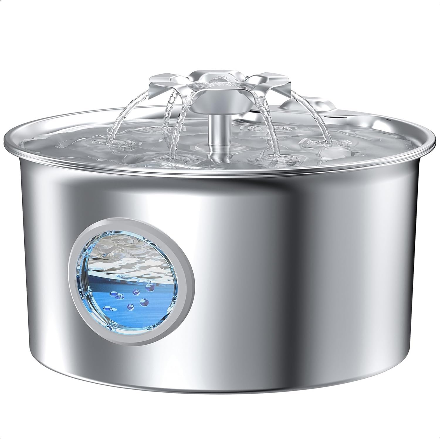 Stainless Steel Cat Water Fountain: 88oz/2.6L Pet Fountain for Drinking | Water Fountain for Cats Inside with Flower Quiet Cat Dispenser Kitty Drinking Fountain Indoor – Gifts for Pets, Small Animals