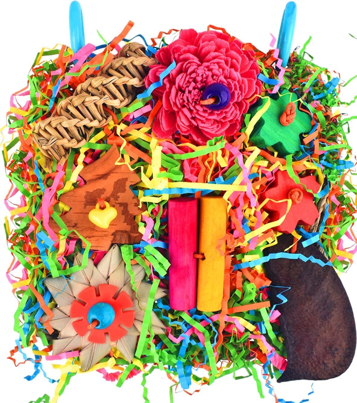 KATUMO Bird Toys, Parakeet Toys Bird Grass Mat Parrot Shredder Toys Lovebird Forage Toys for Cockatiel Conure Lovebird Parakeet Small-Medium Birds | Natural Grass Mat Toy Satisfies Birds Chewing & Foraging, Easy Hanging, Perfect for Small Medium Birds