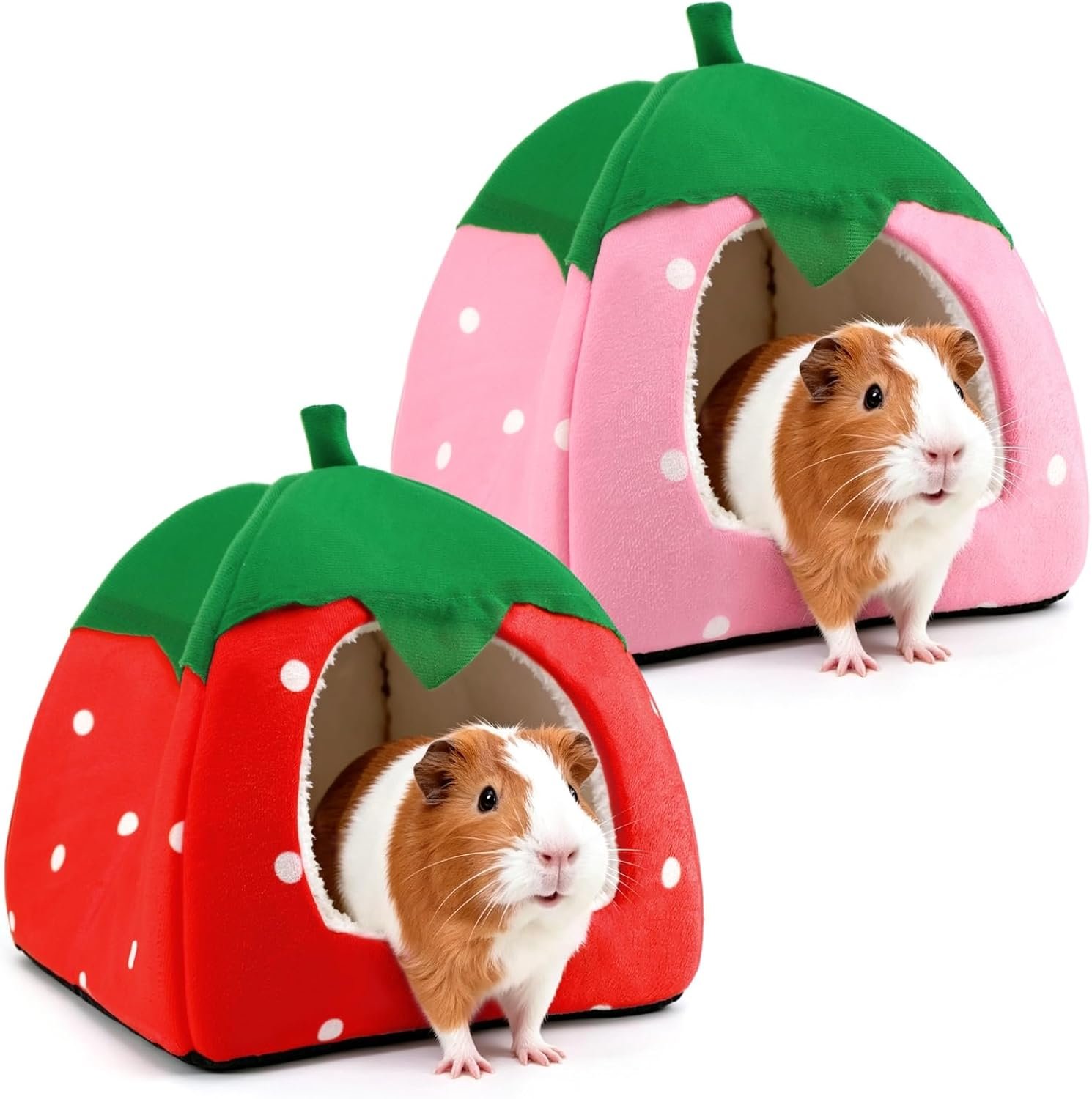 Guinea Pig Hideout, 2 Pack Dwarf Rabbit House Bed | Cozy Hide-Out for Hedgehog Chinchilla Ferret & Other Small Animals, Cage Accessories