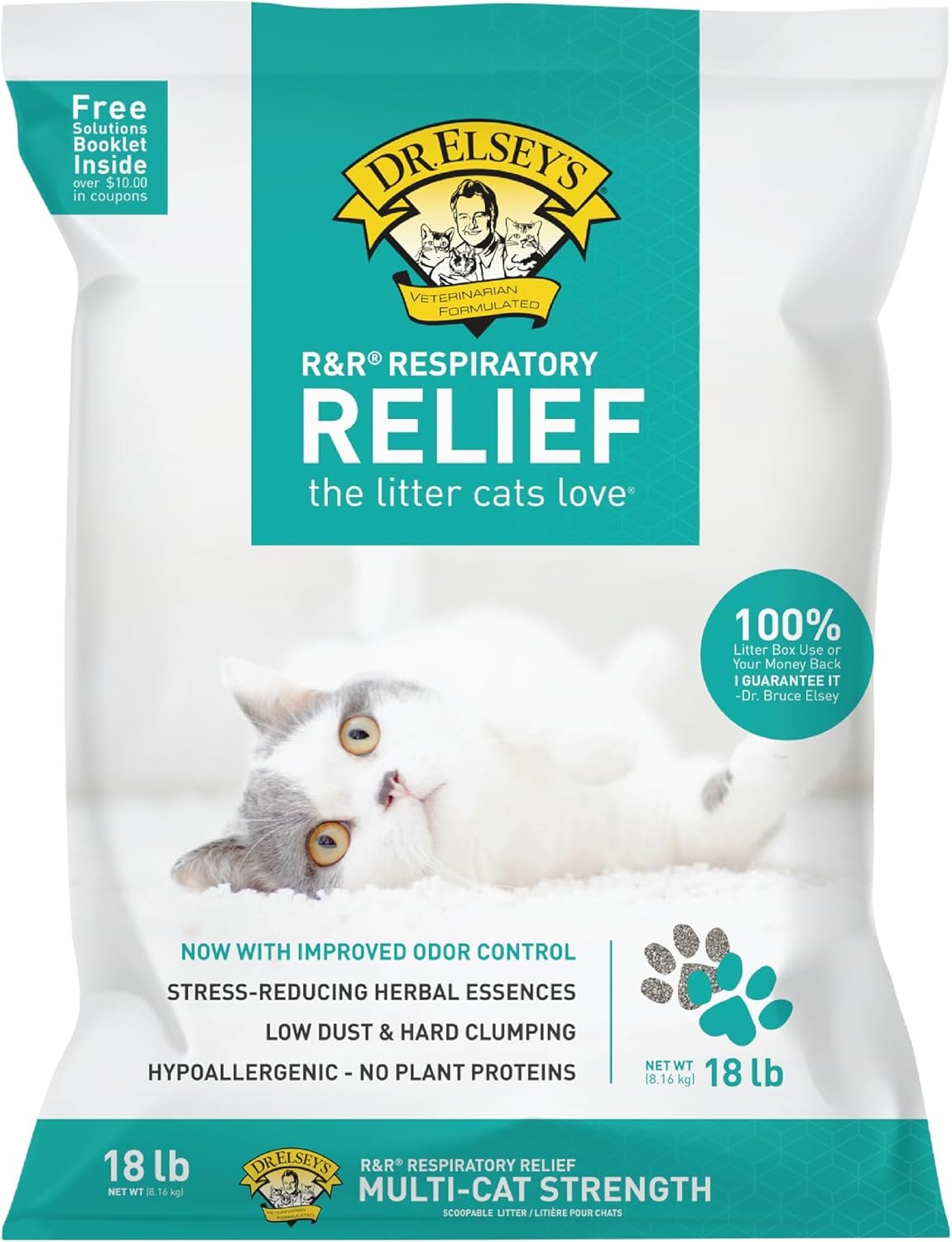 Dr. Elsey’s R&R Stress-Reducing Clumping Clay Cat Litter 18 lb. Bag