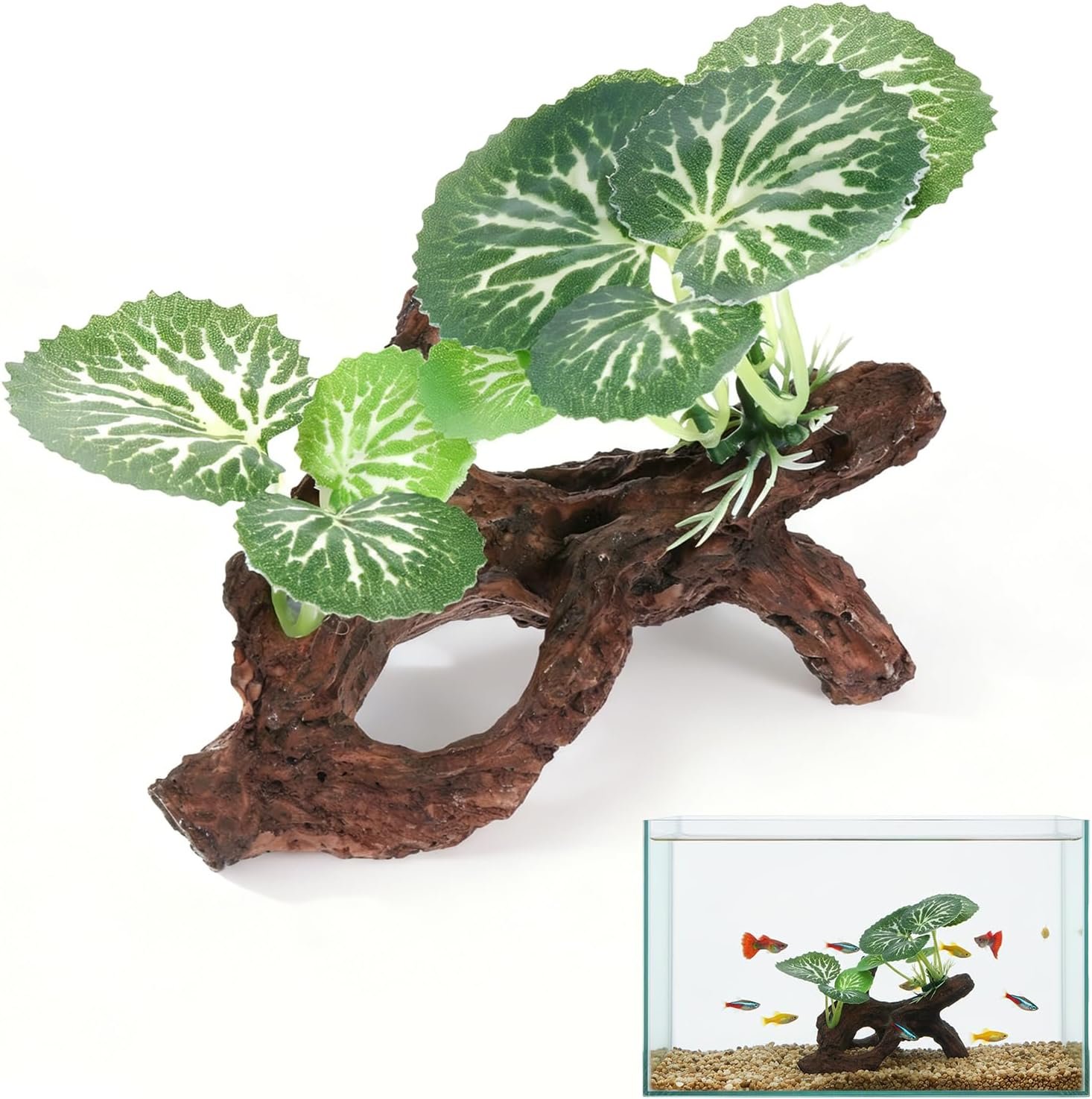 Betta Fish Tank Decor Artificial Driftwood for Aquarium Decorations Plants Driftwood Cave Small Fish Tank Decor Ornaments Accessories