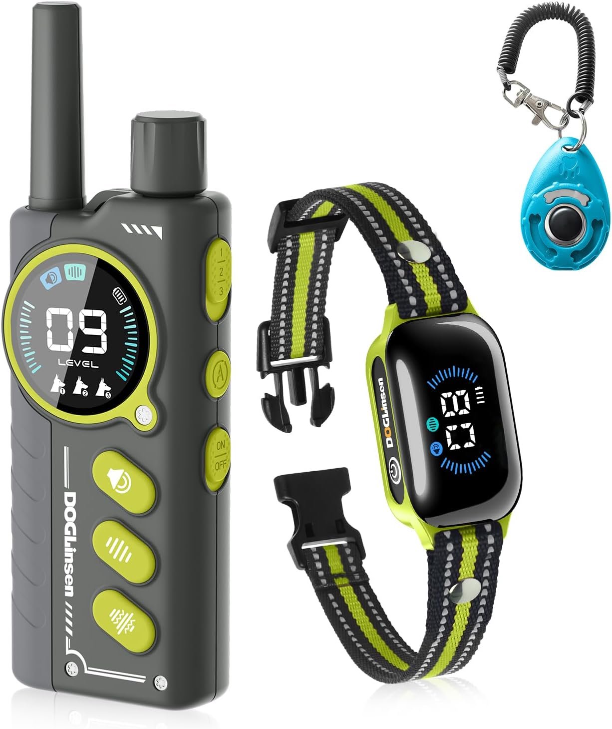 No Shock Dog Training Collar – Safe and Humane | Vibration Collar for 15-120lbs Small Medium Large Dogs, Security Lock Vibrating Dog Collar with Remote 3300Ft