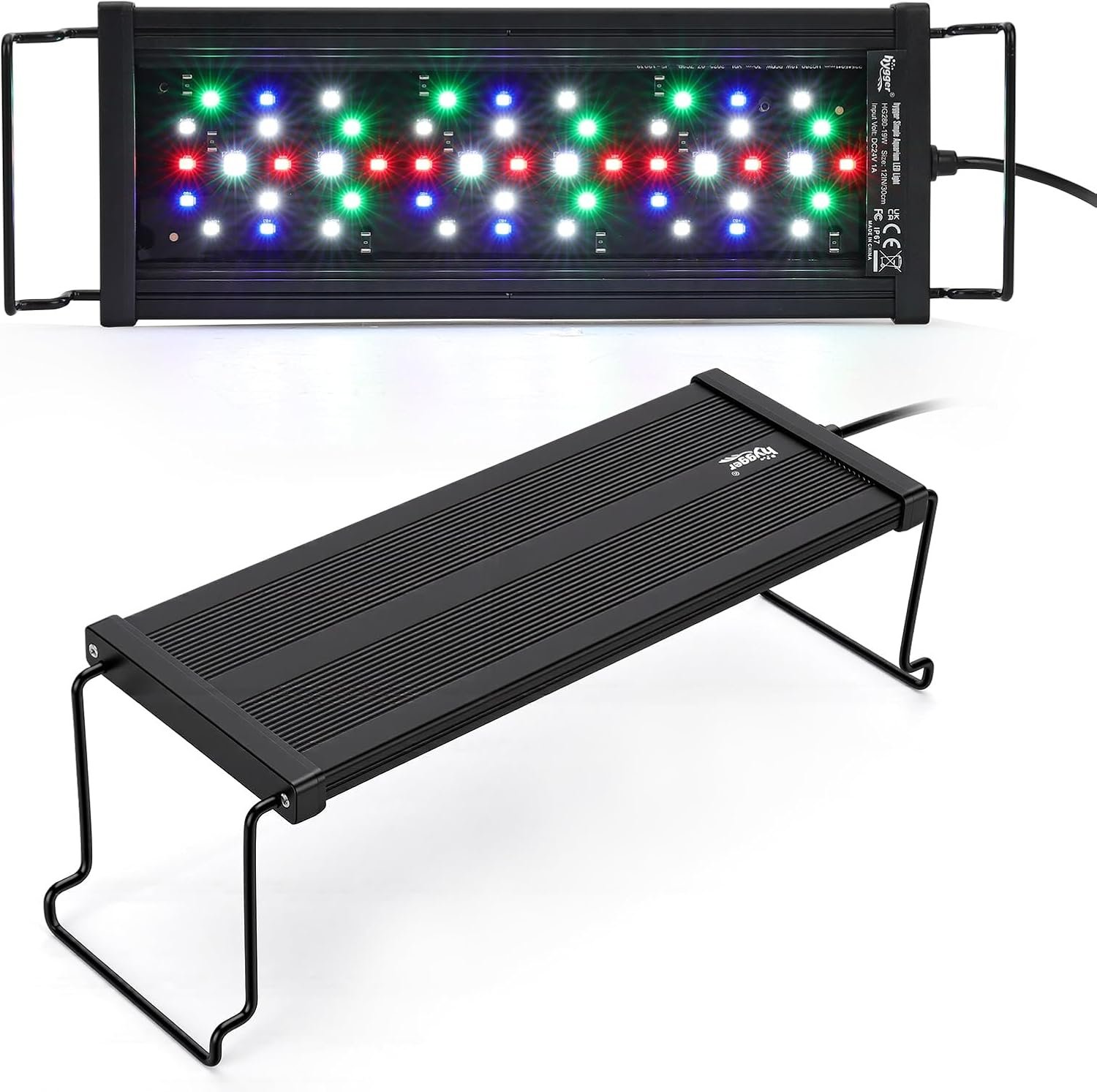 hygger Auto On Off Aquarium LED Light, 4 Mode Lighting Full Spectrum Fish Tank Light 24/7 Timer Colorful Fish/Sun/Nightlight/WRGB Cycle for Freshwater
