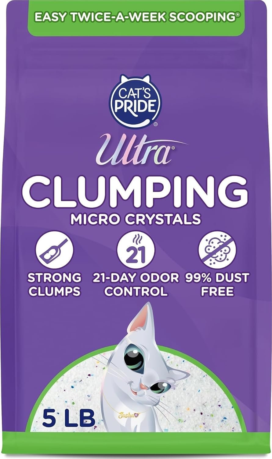 Ultra by Cat’s Pride Clumping Micro Crystals Litter, Fragrance Free, 5lb