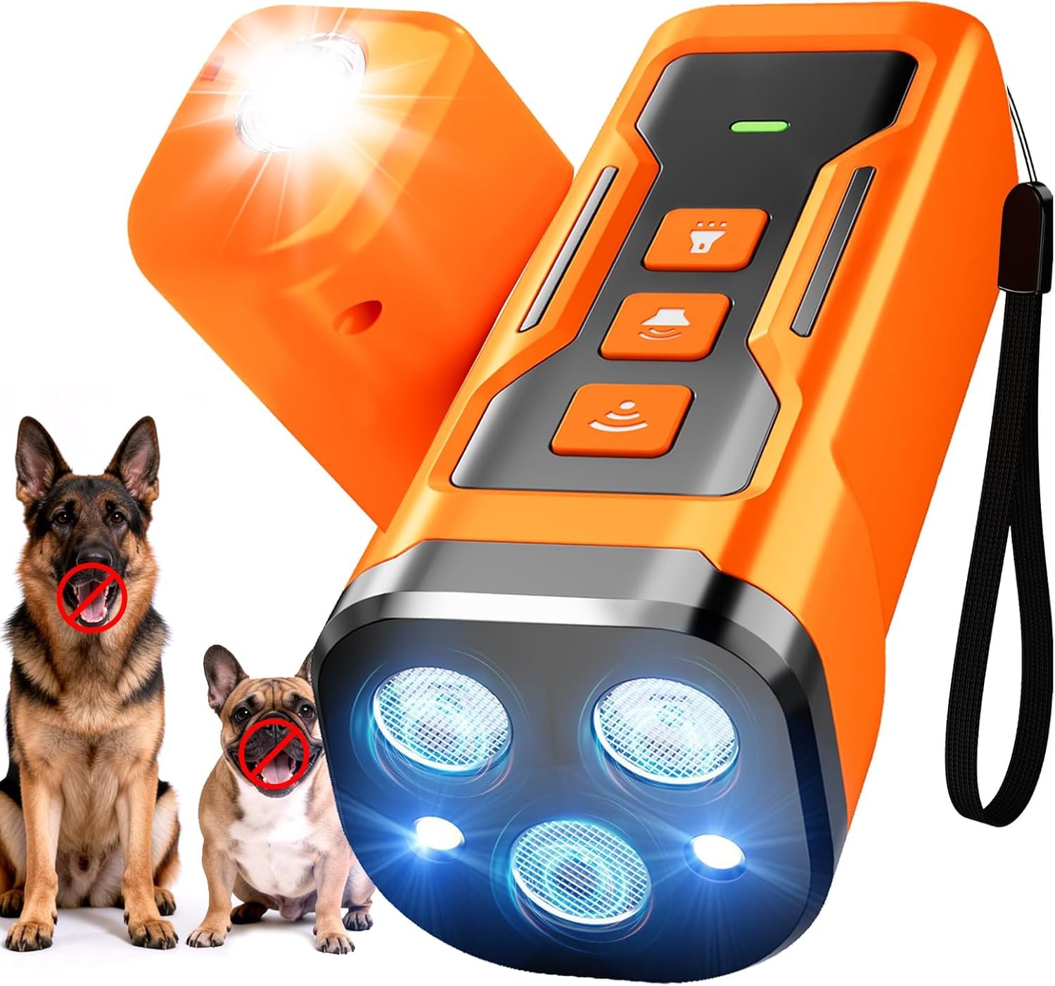 Dog Bark Deterrent Devices, 3X Ultrasonic Anti Barking Device for Dogs, | 6 Modes Stop Neighbors Dog Barks No More Bark Control, Indoors Outdoors with Flashlight, Safe & Humane Training Tool