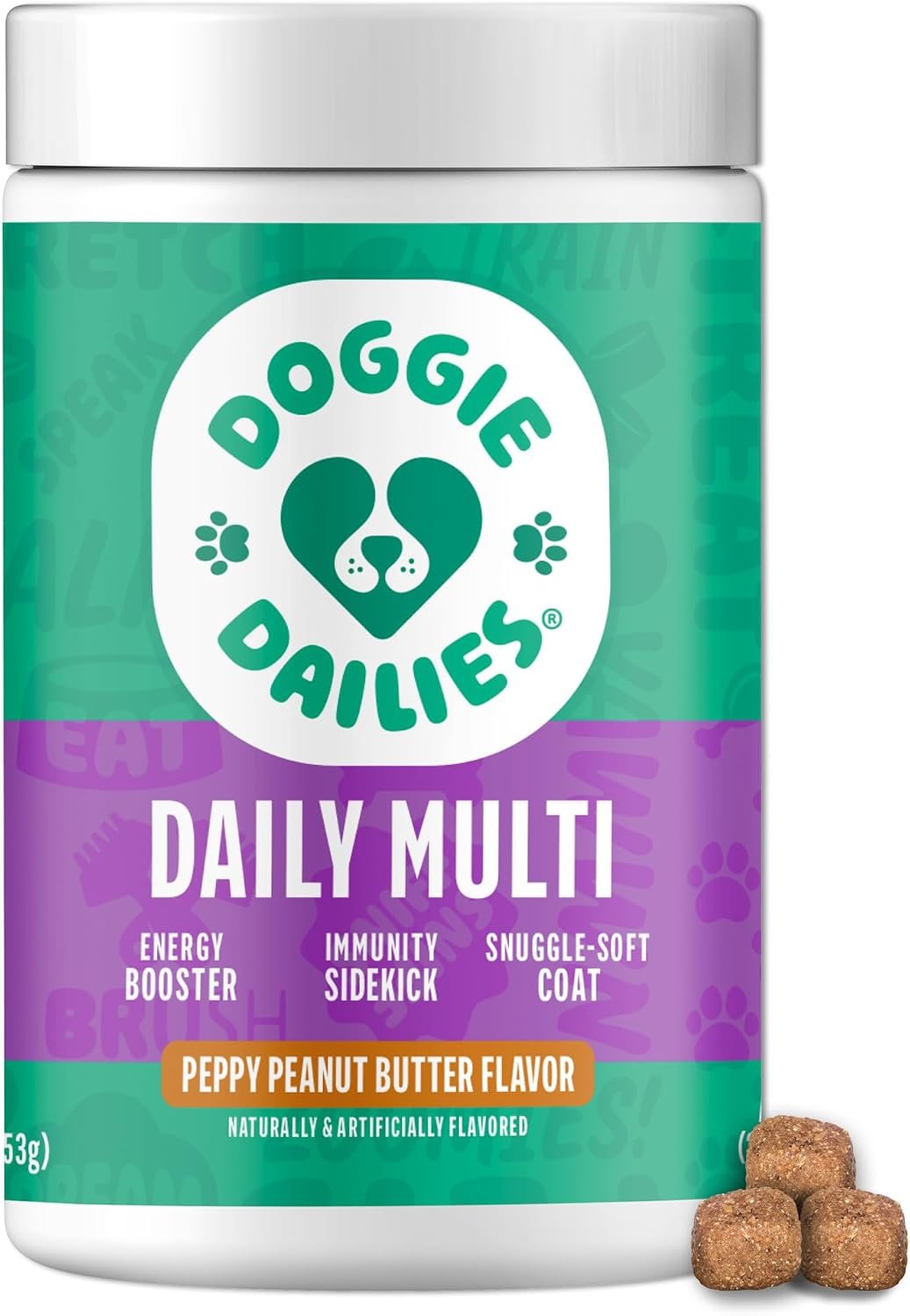 Doggie Dailies 5-in-1 Multivitamin Soft Chews, Peanut Butter, 225 Count | Supports Skin and Coat, Joint Health, Digestion & Immune Function for Dogs, Antioxidant-Rich Daily Supplement