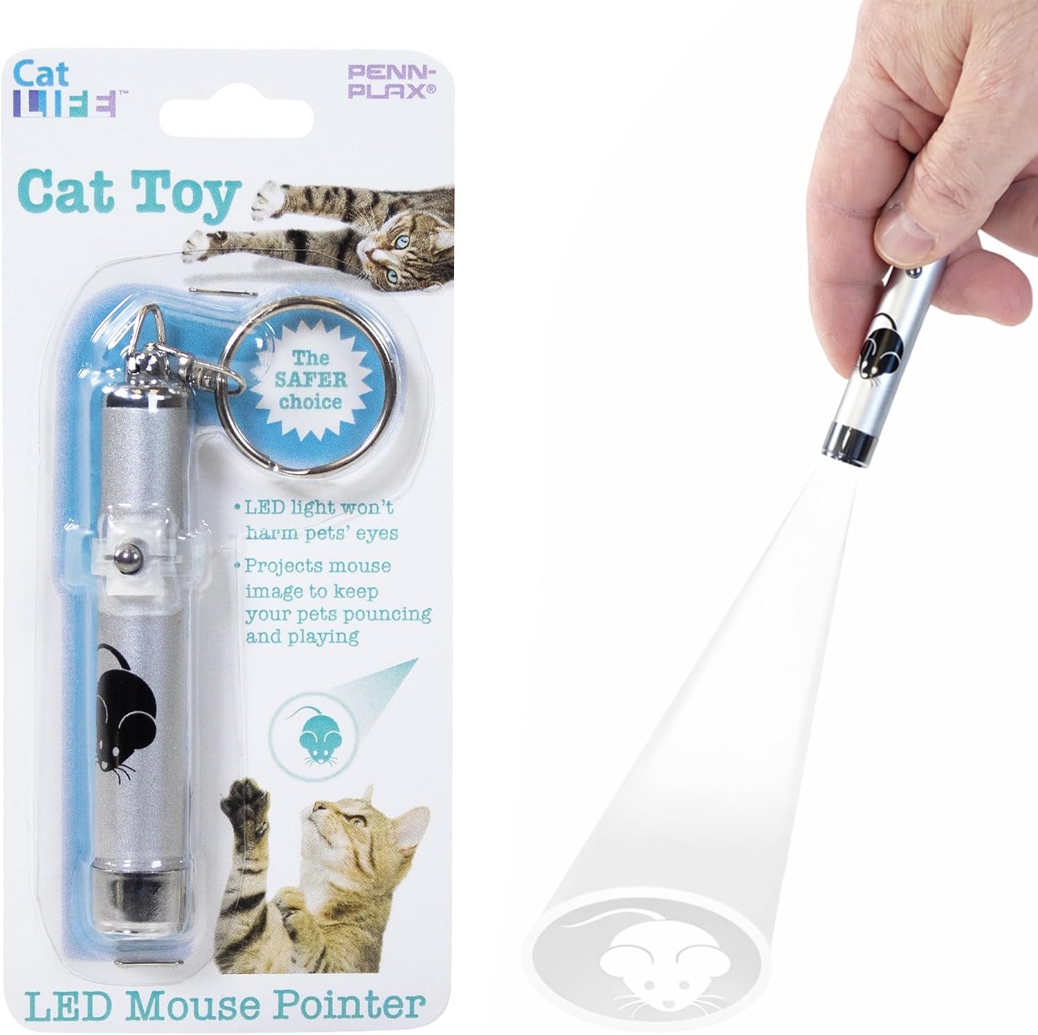 Penn-Plax LED Mouse Projection Toy for Cats – Interactive Cat Toy with Moving Mouse LED Projection for Indoor Chase Play, Exercise, Activity, Mental Stimulation & Everyday Fun – 0.5 x 4.5 x 4 Inches