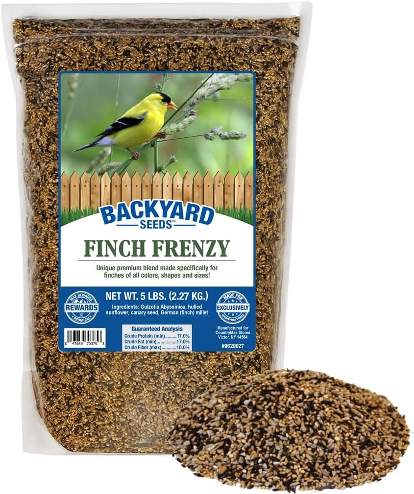 Backyard Seeds Finch & Small Songbird Frenzy 5lbs – Premium Nyjer Thistle Seed Blend for Finch Feeders, Small Bag of Wild Bird Food