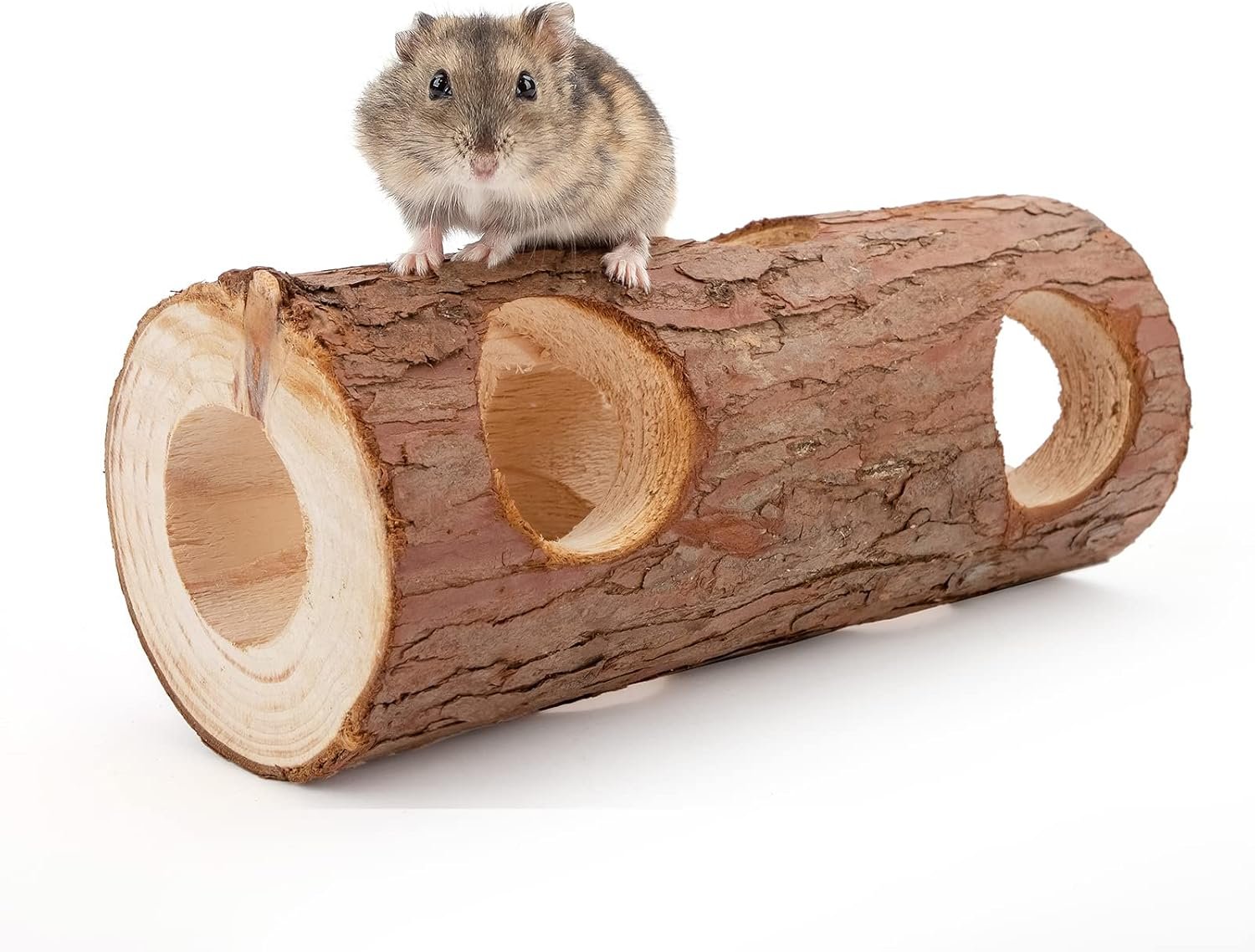Niteangel Natural Wooden Hamster Mouse Tunnel Tube Toy Forest Hollow Tree Trunk