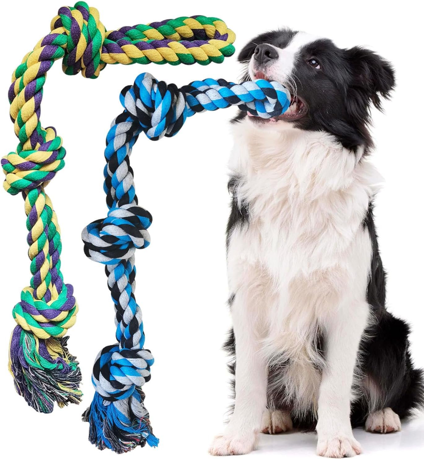 2 Pack Dog Rope Toy，21.65 inch / 13.8 oz | Large Breed Aggressive Chewers, Nearly Indestructible Chew Rope, Tug of War Toy, Interactive Toy for Boredom, Teeth Cleaning