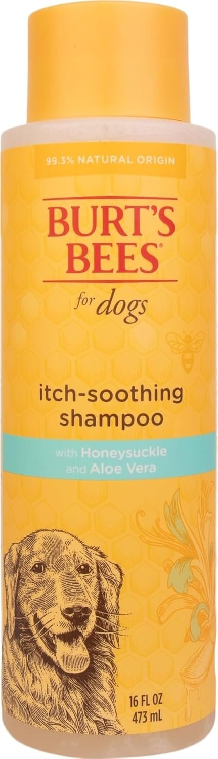 BURT’S BEES FOR PETS Itch Soothing Dog Shampoo, Honeysuckle, 16 Fl Oz | Honeysuckle and aloe, pH-balanced formula, 95%+ natural origin, no sulfates or fragrances