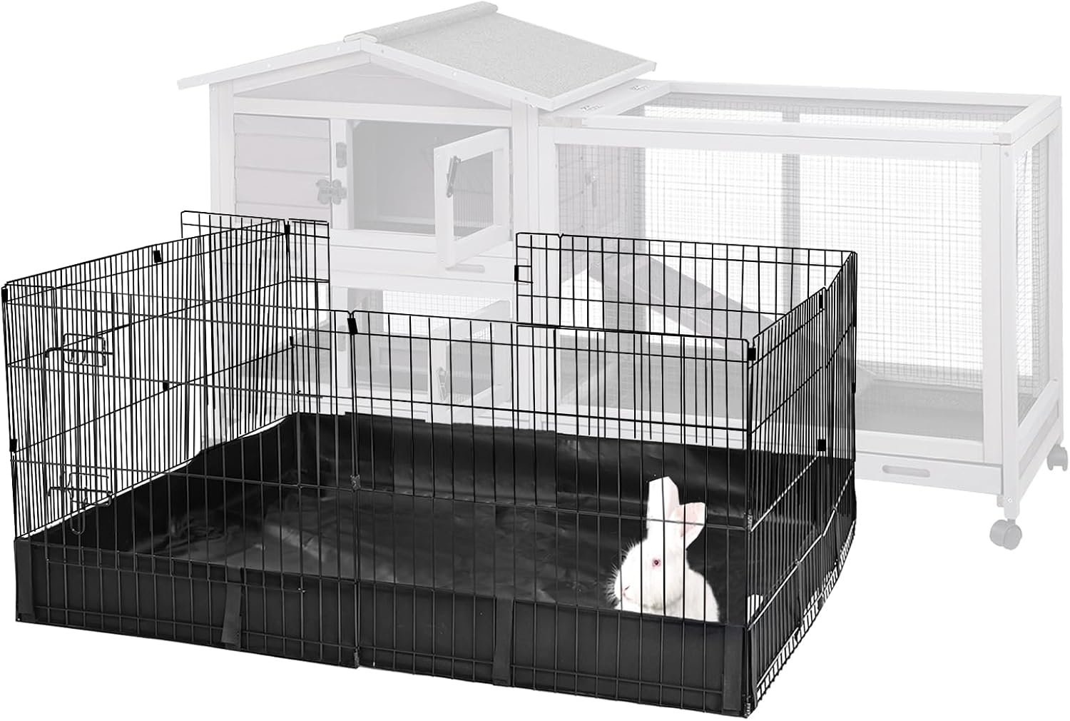 Aivituvin Rabbit Playpen Pet Pen Small Animal Cage with Waterproof Liner – Extension Playpen