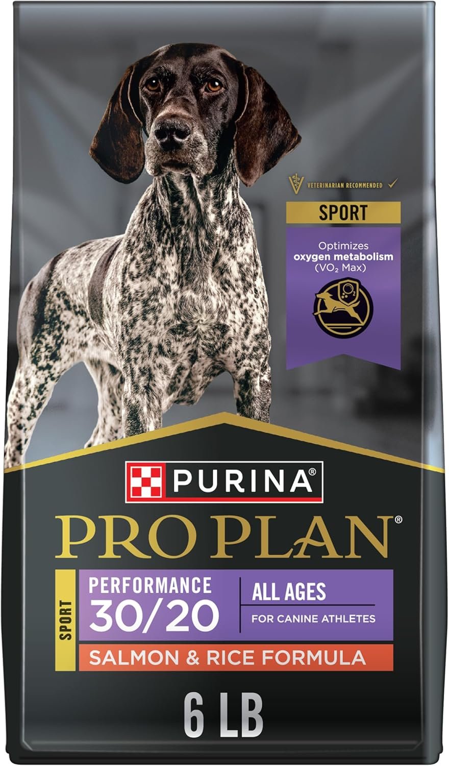 Purina Pro Plan High Protein Dog Food, Sport 30/20 Salmon and Rice Dog Food Dry Formula – 6 lb. Bag