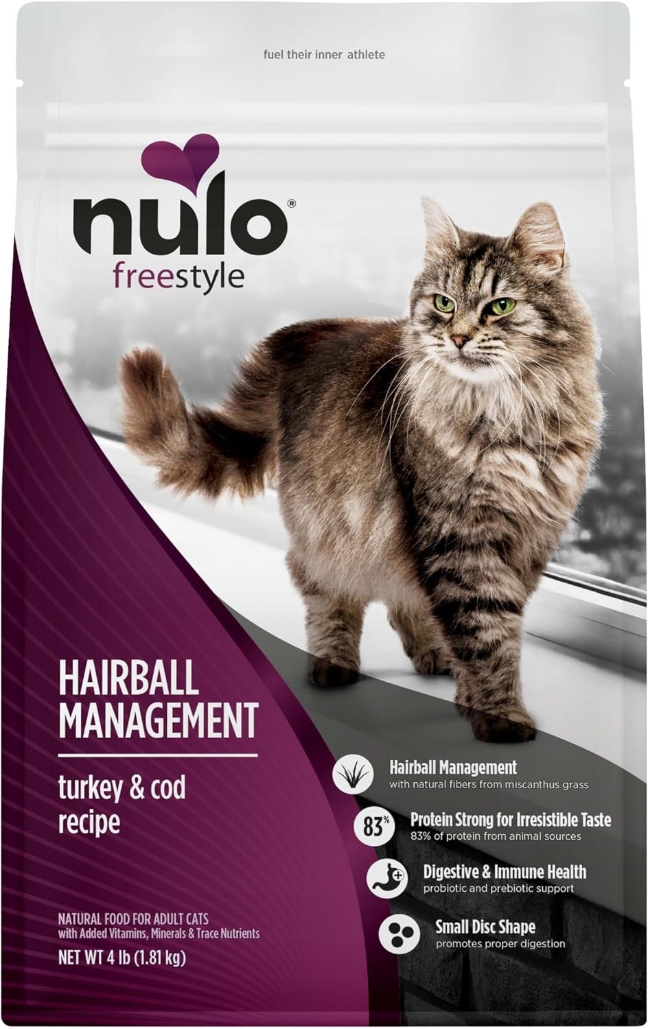 Nulo Freestyle Cat Food, For Hairball Management, Premium Grain-Free Dry Small Bite Kibble, All Natural Animal Protein Recipe with BC30 Probiotic for Digestive Health Support