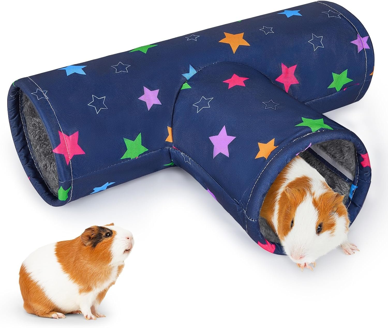 Glittme Washable Guinea Pig Tunnel, 17.7″ Soft Plush Hideout for Small Pets | Small Animal Hideout Crafted With Warm Plush Lining, Offering A Cozy And Foldable Retreat For Indoor Play And Restful Sleep