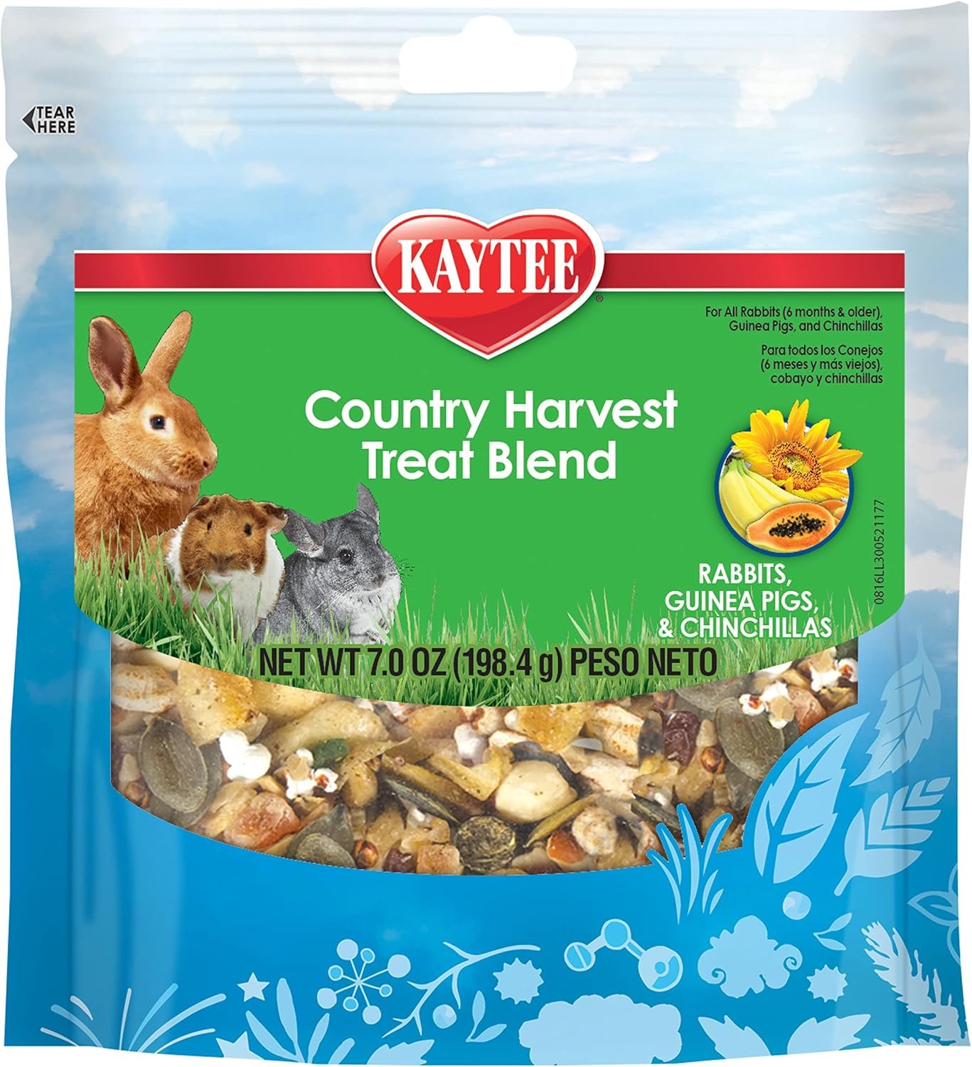 Kaytee Country Harvest Treat Blend for Rabbits, Guinea Pigs and Chinchillas | Fun bonding time. Forage-style bunny treats with fruits, nuts, grains and veggies. Rabbit snacks, guinea pig snacks
