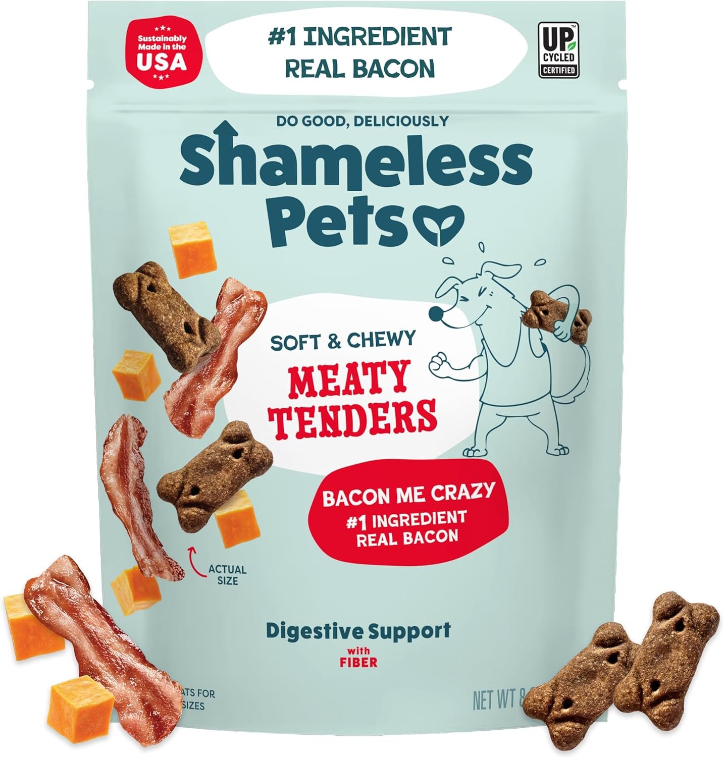 Shameless Pets Soft Dog Treats – Bacon Me Crazy Meaty Tenders, Soft & Chewy Treats for Dogs, Real Bacon 1st Ingredient, Grain Free, Healthy Treats for Small, Medium & Large Dogs, 8oz