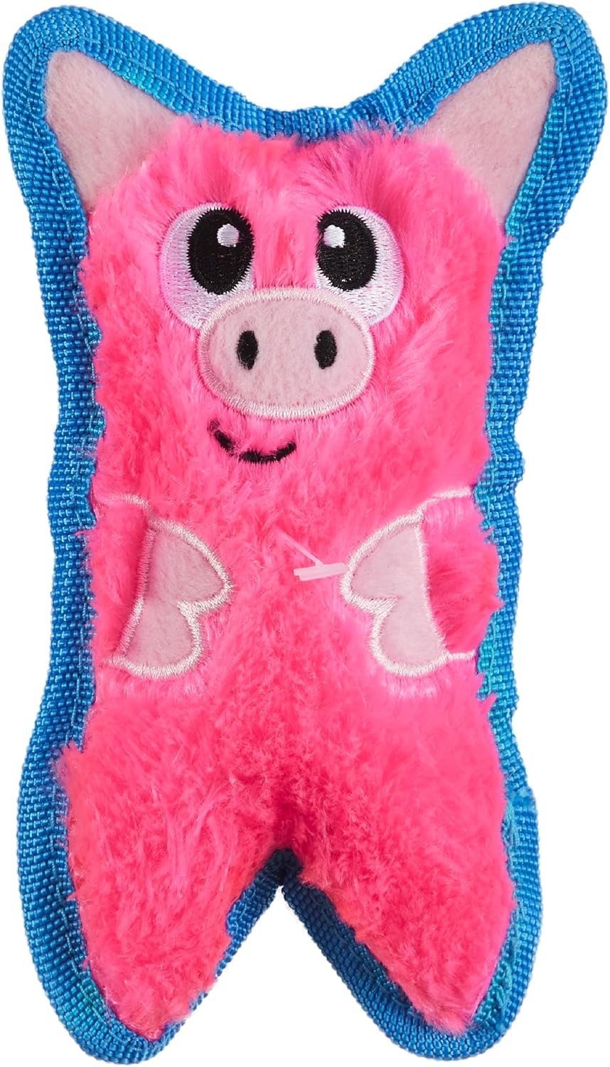 Outward Hound Durablez Minis Tough Chew Plush Squeaky Dog Toy, Pig, 6.8″ | Durable for Rowdy Play, No Stuffing, Less Mess, Fetch & Toss, Jumbo Squeaker, Tough Chewers, Extra Small Dogs & Puppies