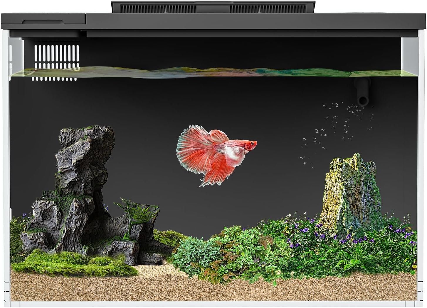 ERAARK 4 Gallon Betta Fish Tank,Smart APP Control Aquarium with Filter,Light,Water Pump,Self Cleaning