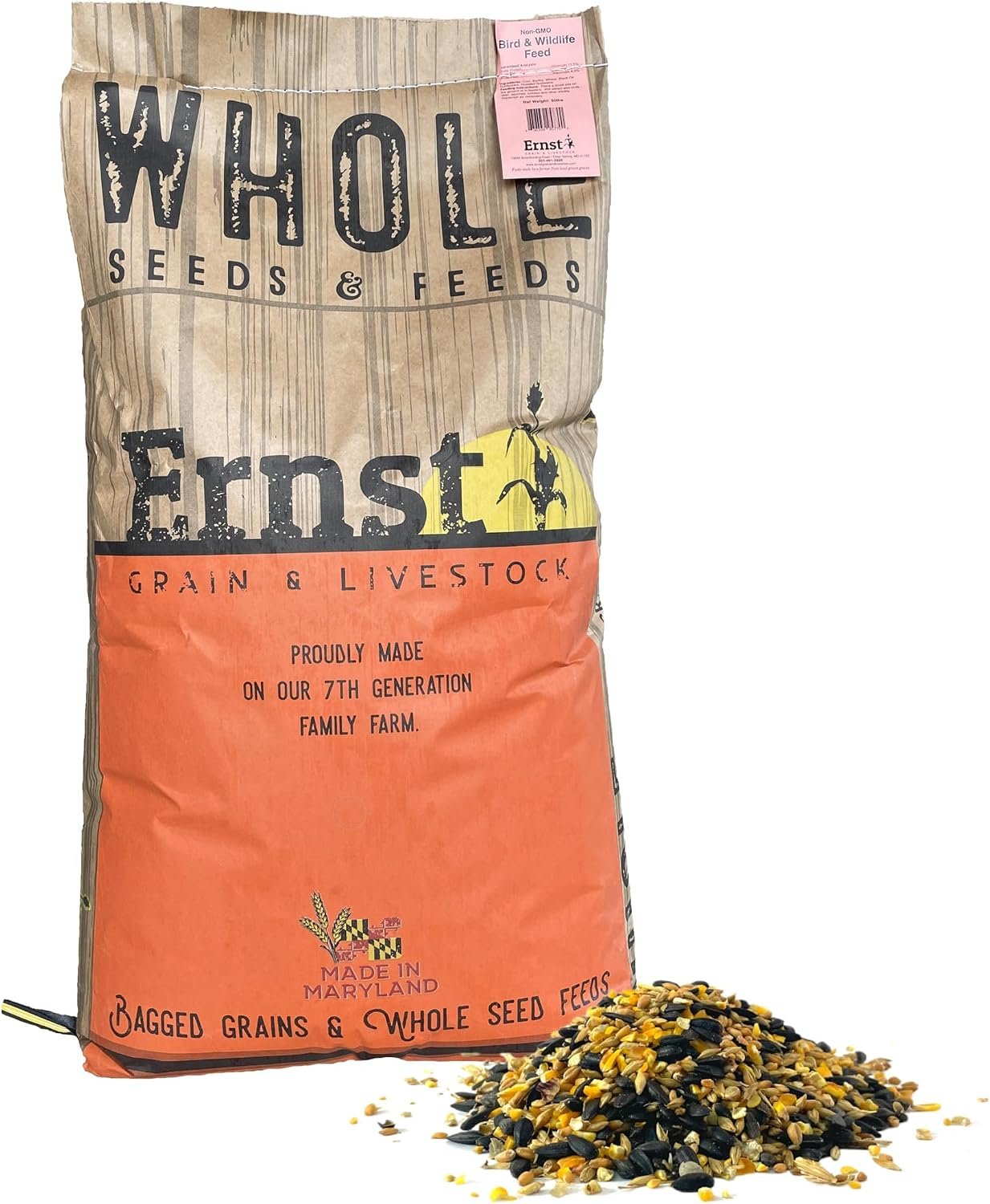 Ernst Grain & Livestock’s Bird and Wildlife Feed – Perfect for Birds, Ducks, Squirrels, Turkeys, Rabbits, Geese, and Deer – Non-GMO Wild Animal & Bird Feed for Outside Feeders (46 Pound)