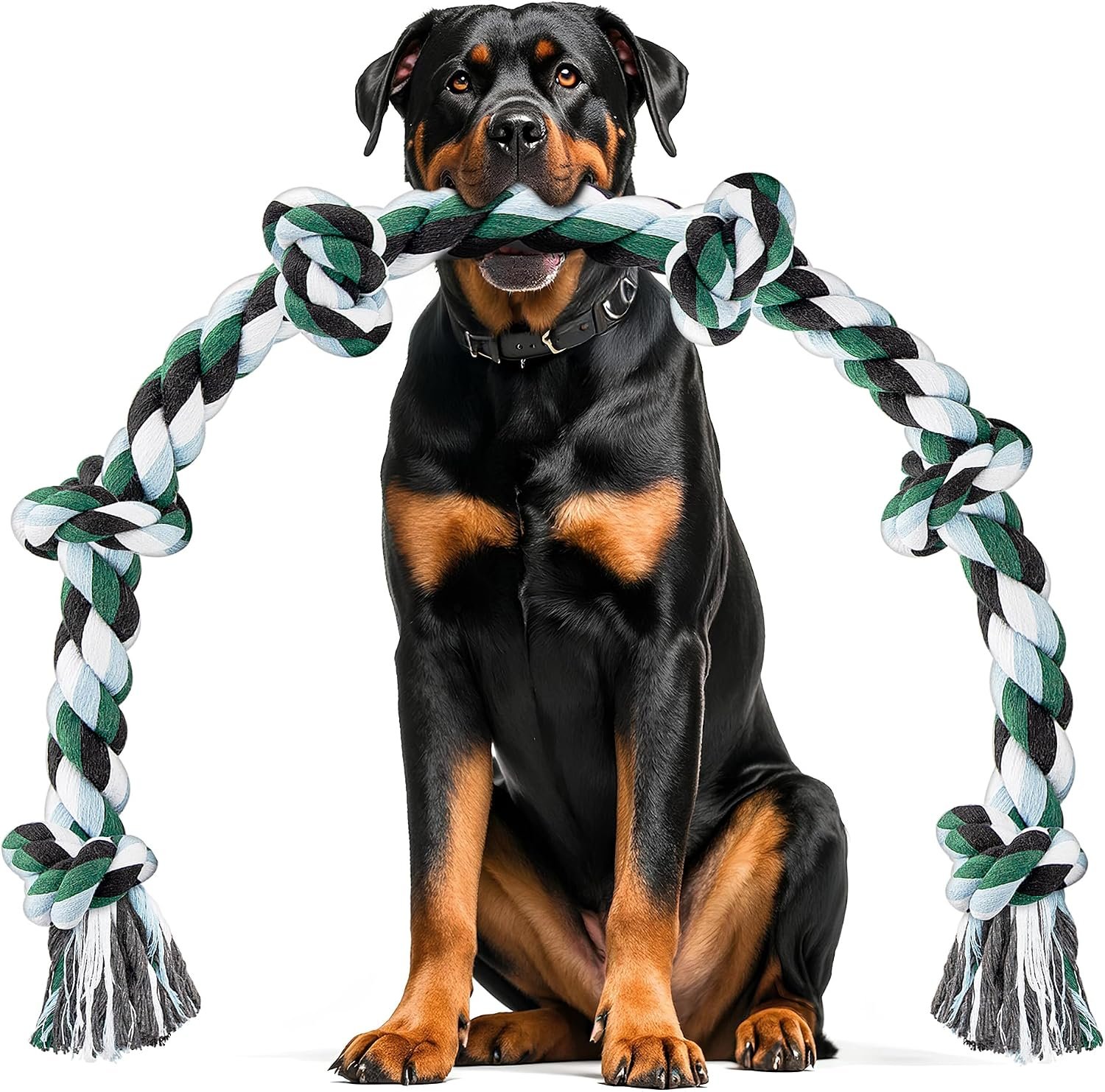 Ycozy XXL 6-Knot Dog Rope Toy for Aggressive Chewers Large Breeds 40in Long Heavy Duty Dog Teething Chew Toy for Puppy Large Dogs Almost Durable Cotton